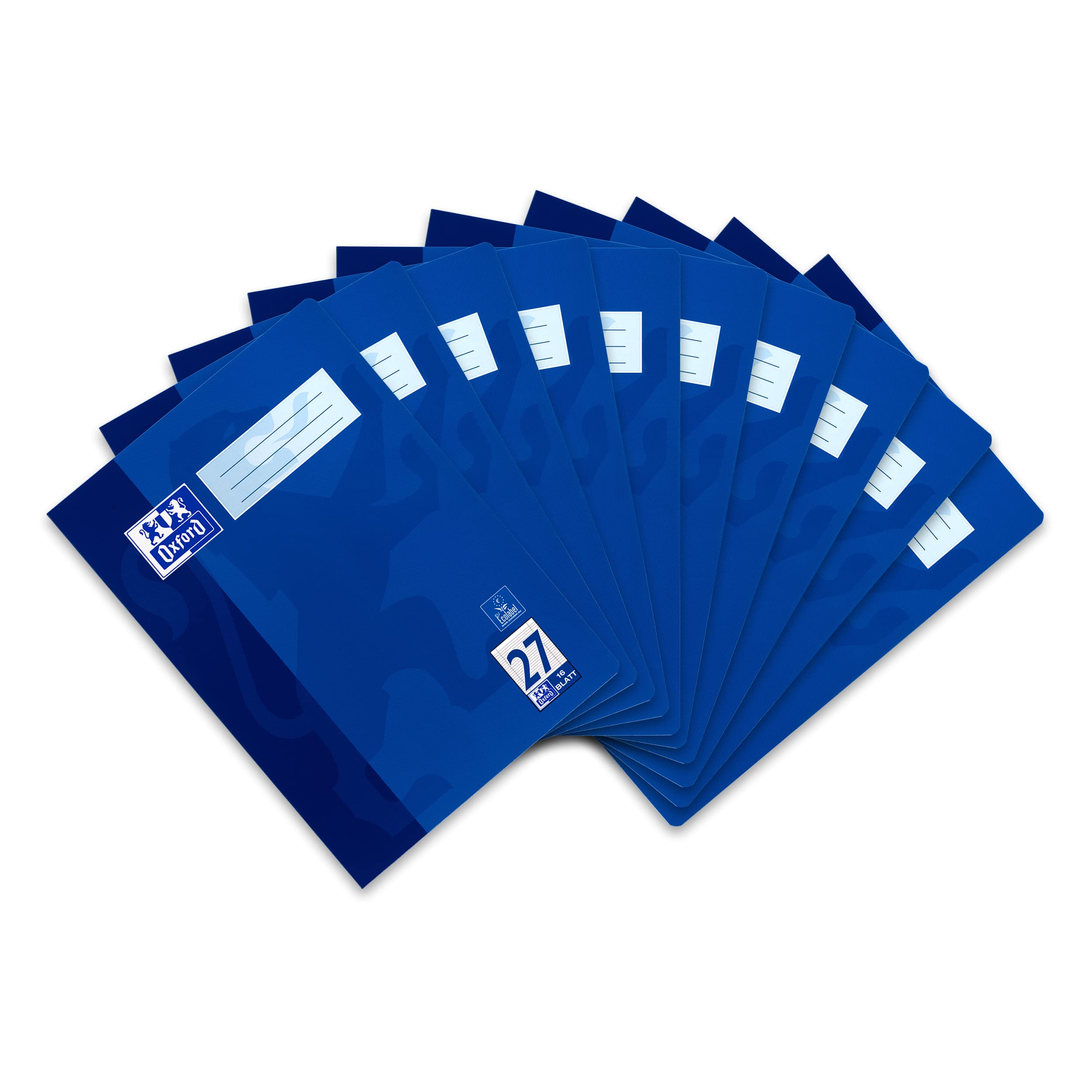 Oxford Exercise Book A4 16 Sheets Line Style 27 Lined Pack of 10, darkblue