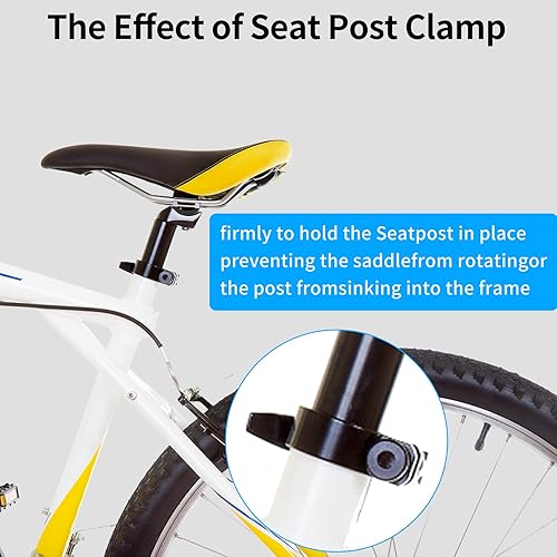 Miniatura 7 de NUWAB Abrazadera de poste de asiento de bicicleta premium, collar de tija de sillín de liberación rápida para bicicleta con aleación de aluminio,