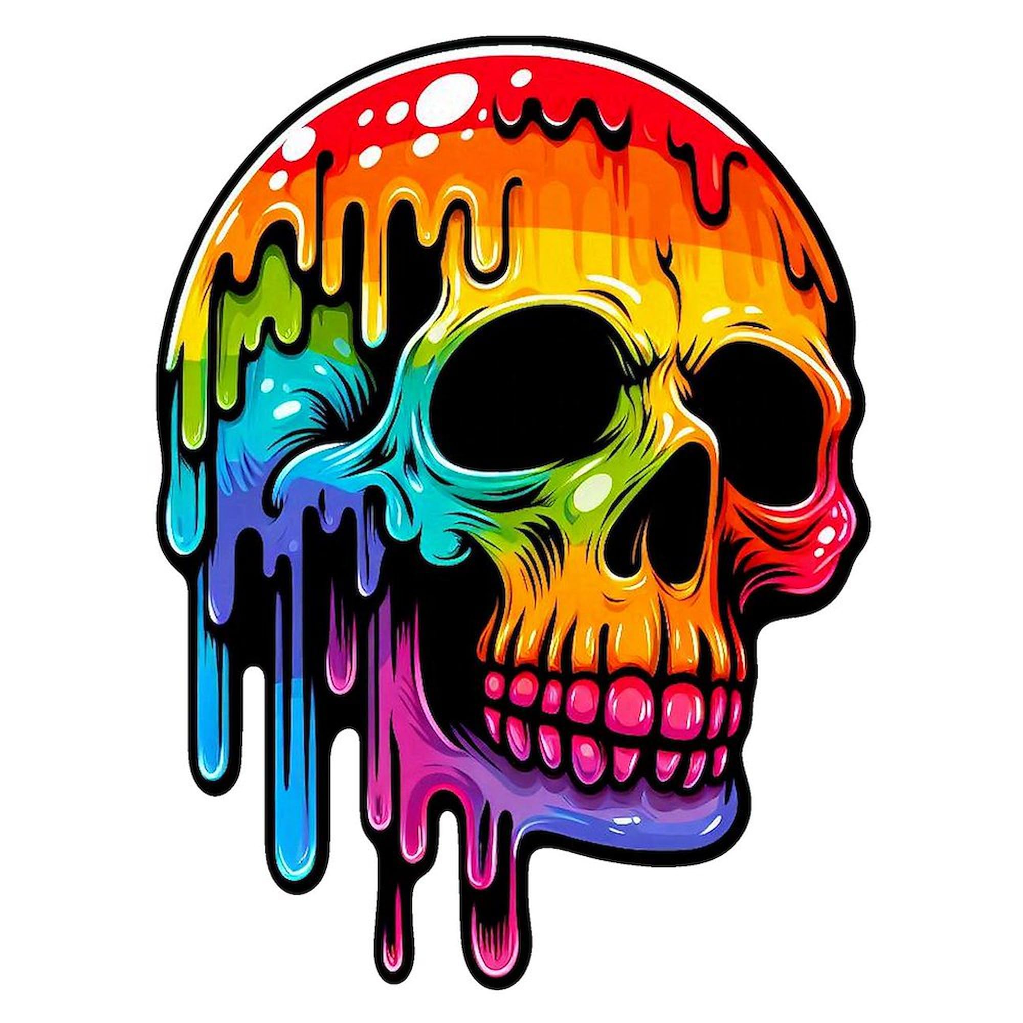 CafePress Vibrant Multicolor Skull 4