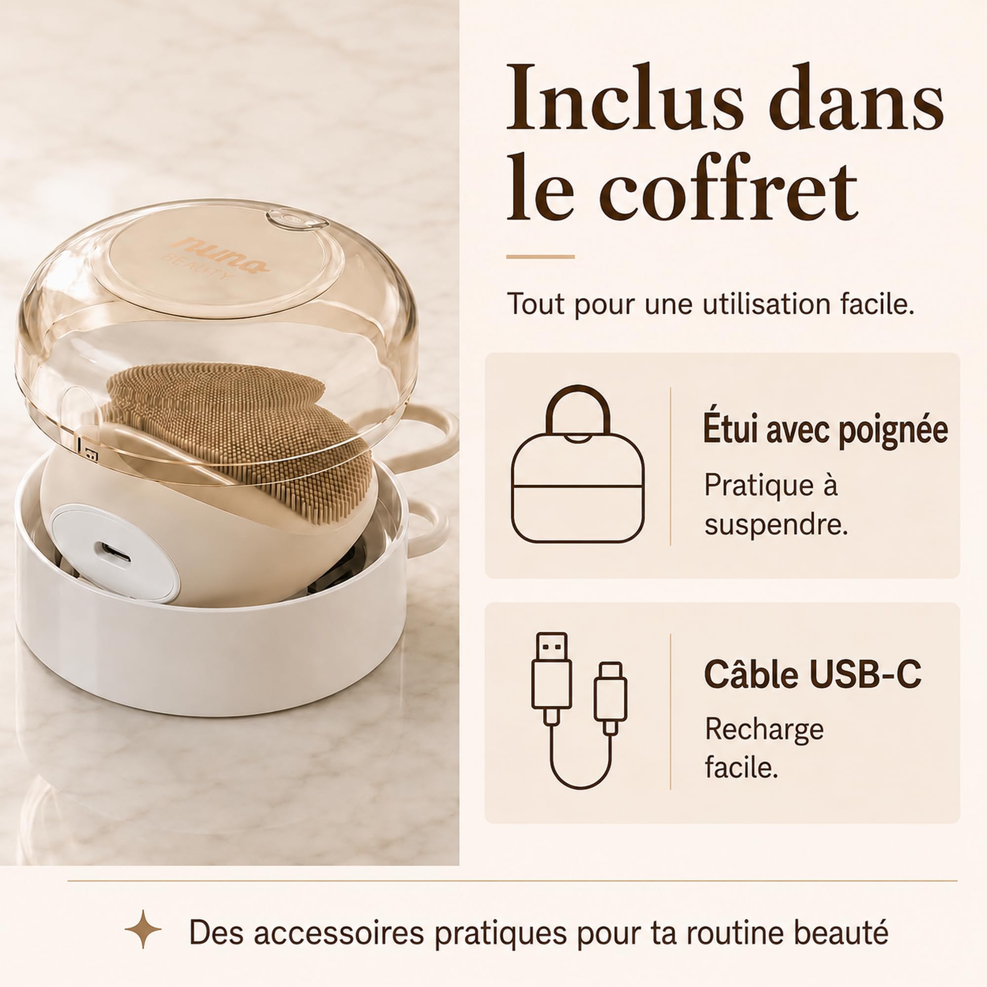 Neno Algo Appareil de Massage du Visage – Rouleau Visage 3D avec EMS & RF pour Effet Lifting et Soin des Contours – Appareil Anti-âge avec Deux Têtes et Rouleau Rotatif à 360° – Anti-Double Menton