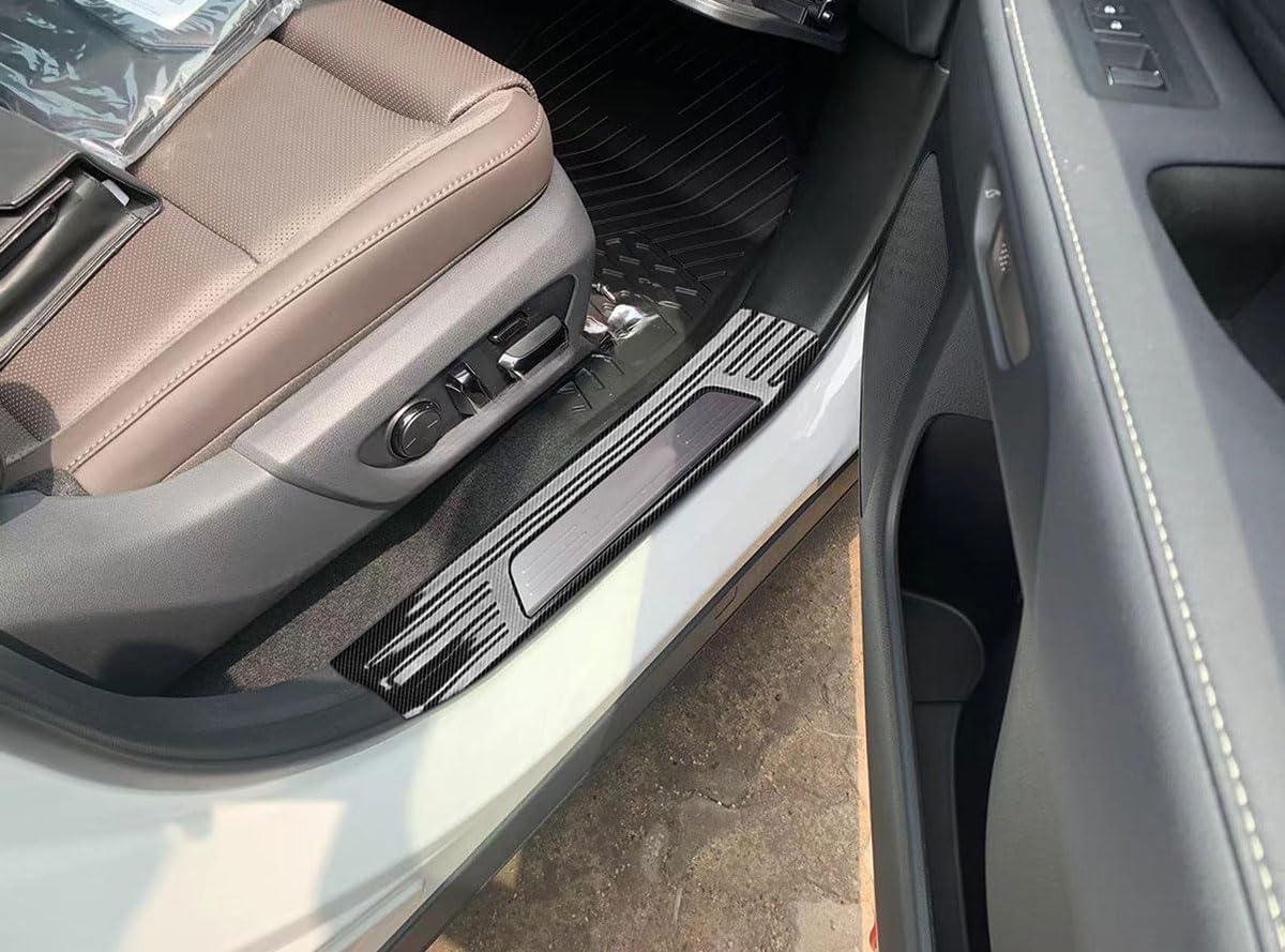 Car Accessories Compatible with Lexus TX TX350/500h/500h+ 2024 2025 2026 Inside Door Sill Scuff Plate Entry Guard Cover Trims Stainless Steel 4PCS(Carbon Fiber Style)
