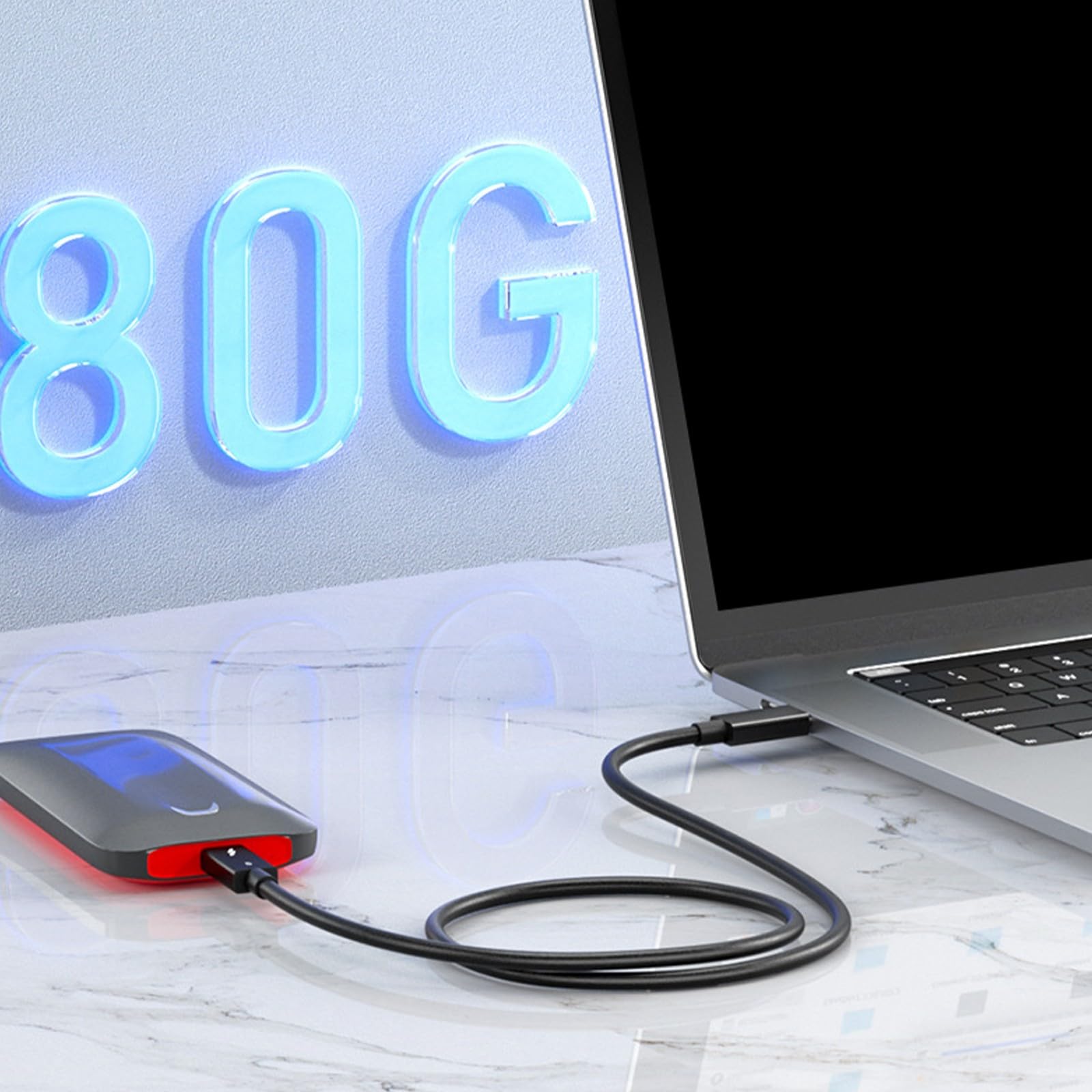 QMQJIA 120Gbps Thunderbolt5 Cable Enables 8K 60Hz Double Display and Up to 540Hz Refreshes Rate for Multiple Screen Needs