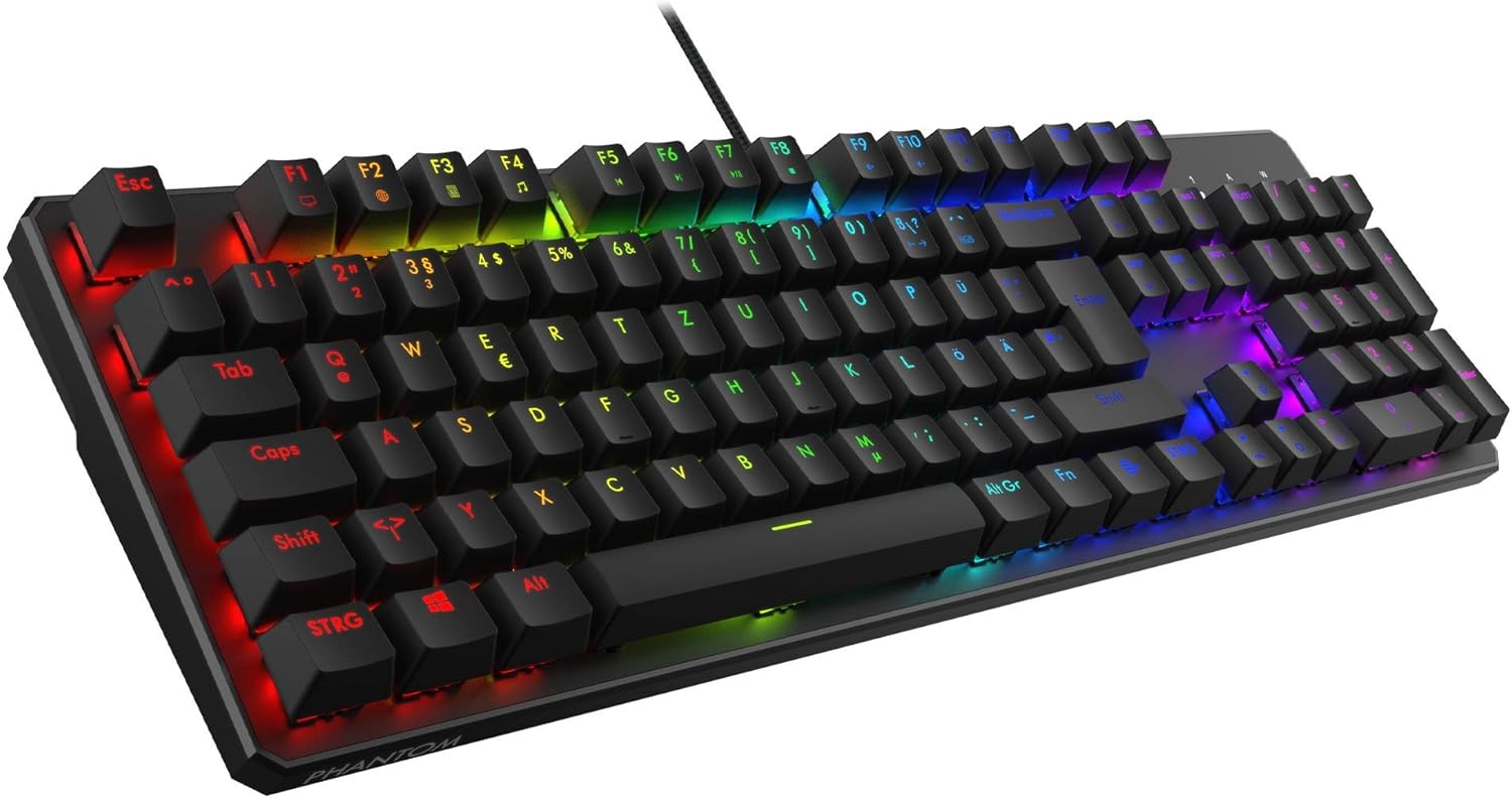 Phantom RGB 105Key (DE QWERTZ ISO Layout) Backlit Mechanical Keyboard