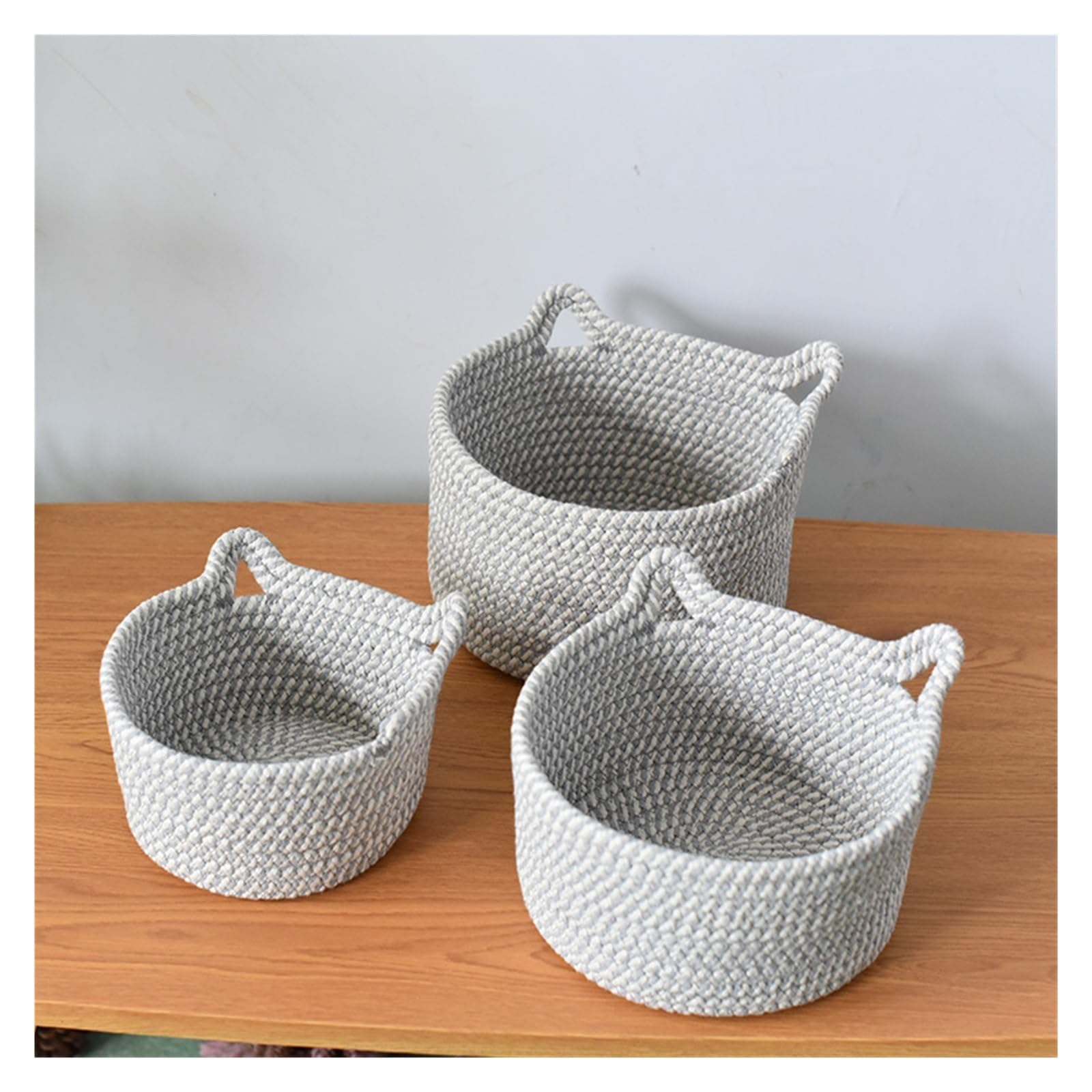 Panier Rangement Chat En Corde De Coton - Décoratif Oreilles De Chat, Idéal Bureau Et Maison