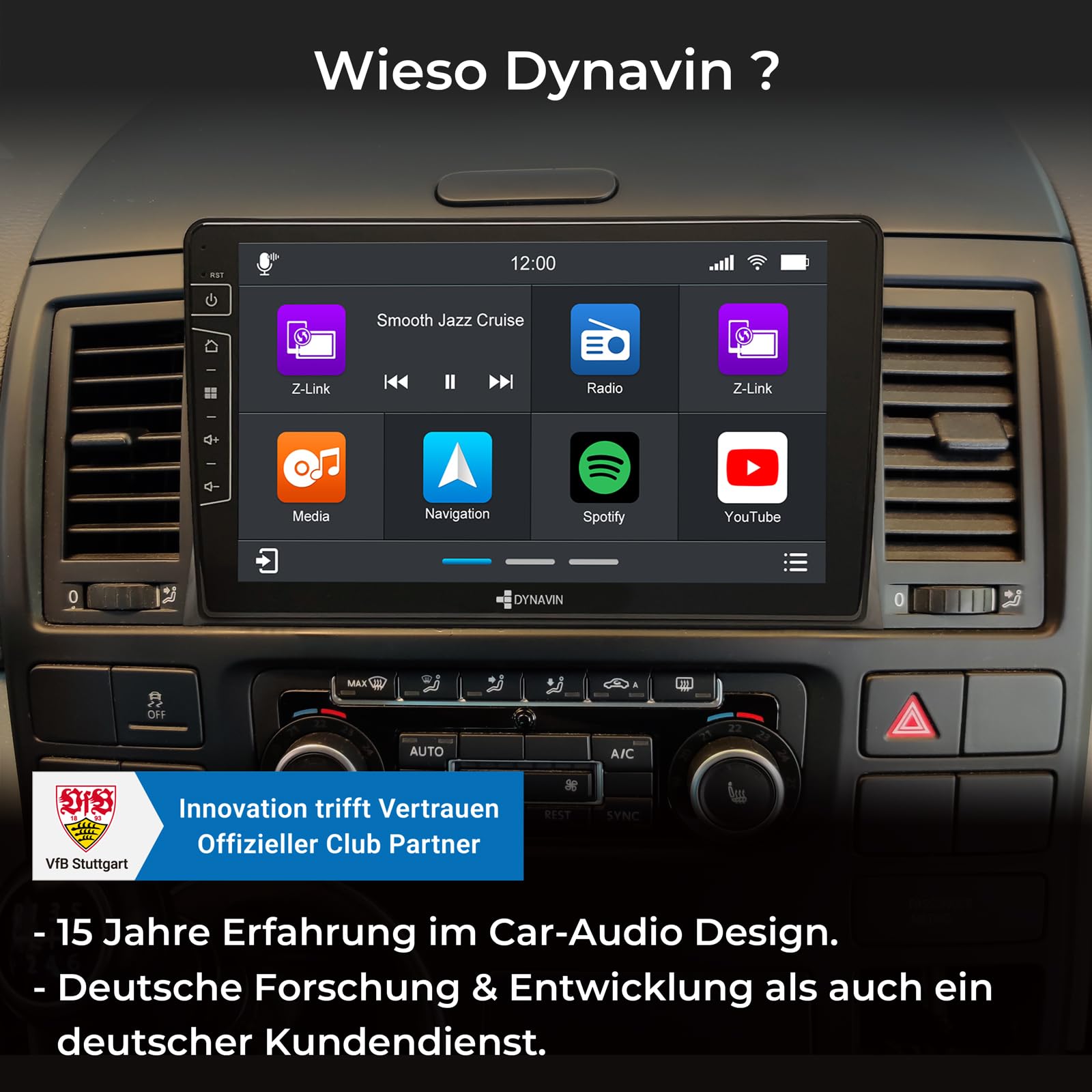 DYNAVIN Android Navigation Autoradio GPS pour VW T5 Multivan California: 9 Pouces Radio avec Wireless CarPlay et Android Auto | Head-up Display | Dab+ Radio: D9-T5 Premium Flex