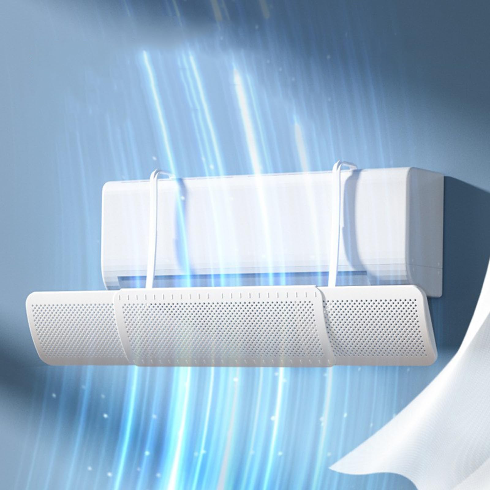 ROUNYAdjutstable Air Conditioner Deflector, 56-92 CM Air Conditioner Deflector, Wall-Mounted Air Conditioning Wind Guide, Wind Direction Baffle, Telescopic Wind Conditioner Deflector