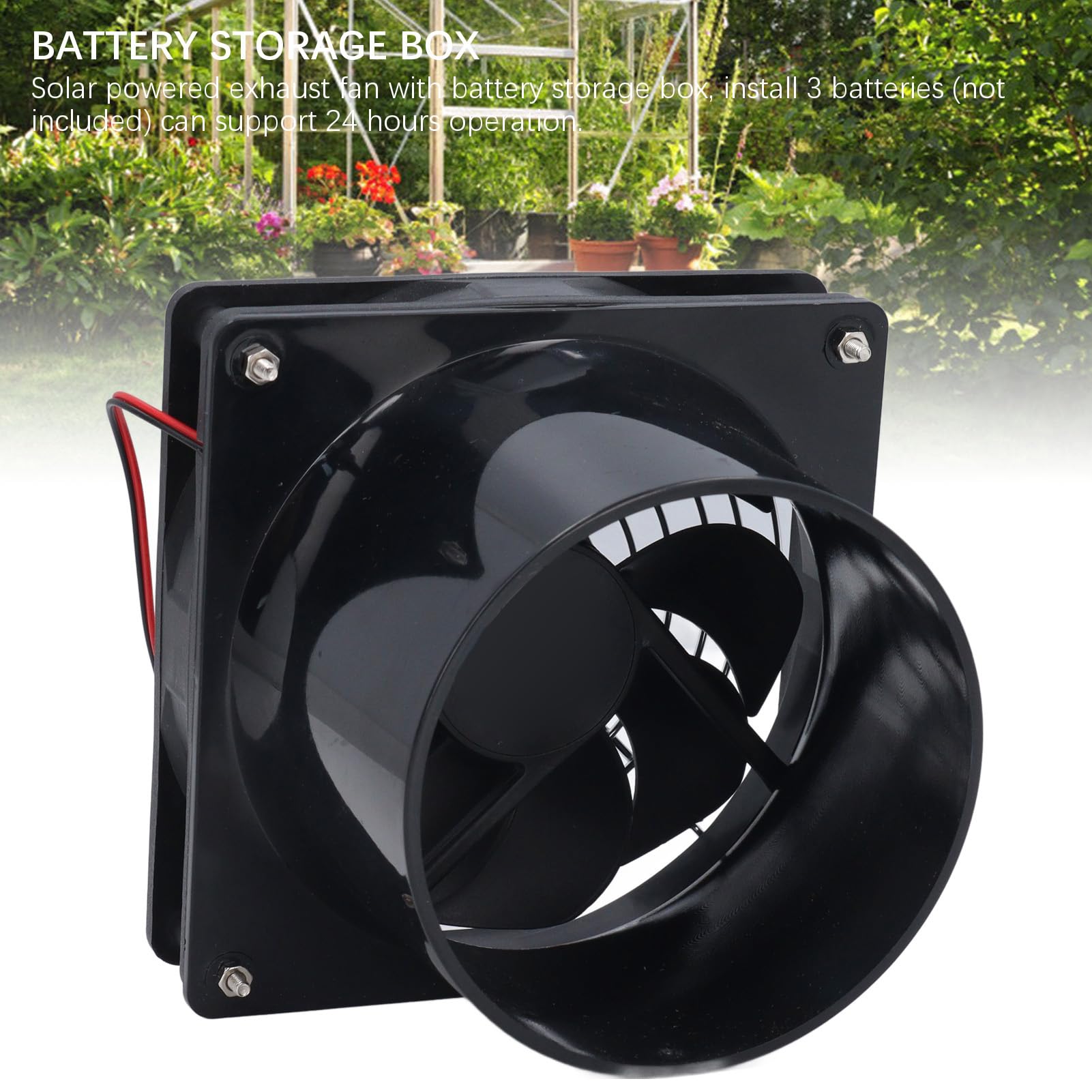 Extractor de Energía Solar con Caja de Batería, Kit de Ventilador Solar para Ambiente Al Aire Libre, Ventilador de Ventilación para Cobertizo, Casas de Mascotas, ático