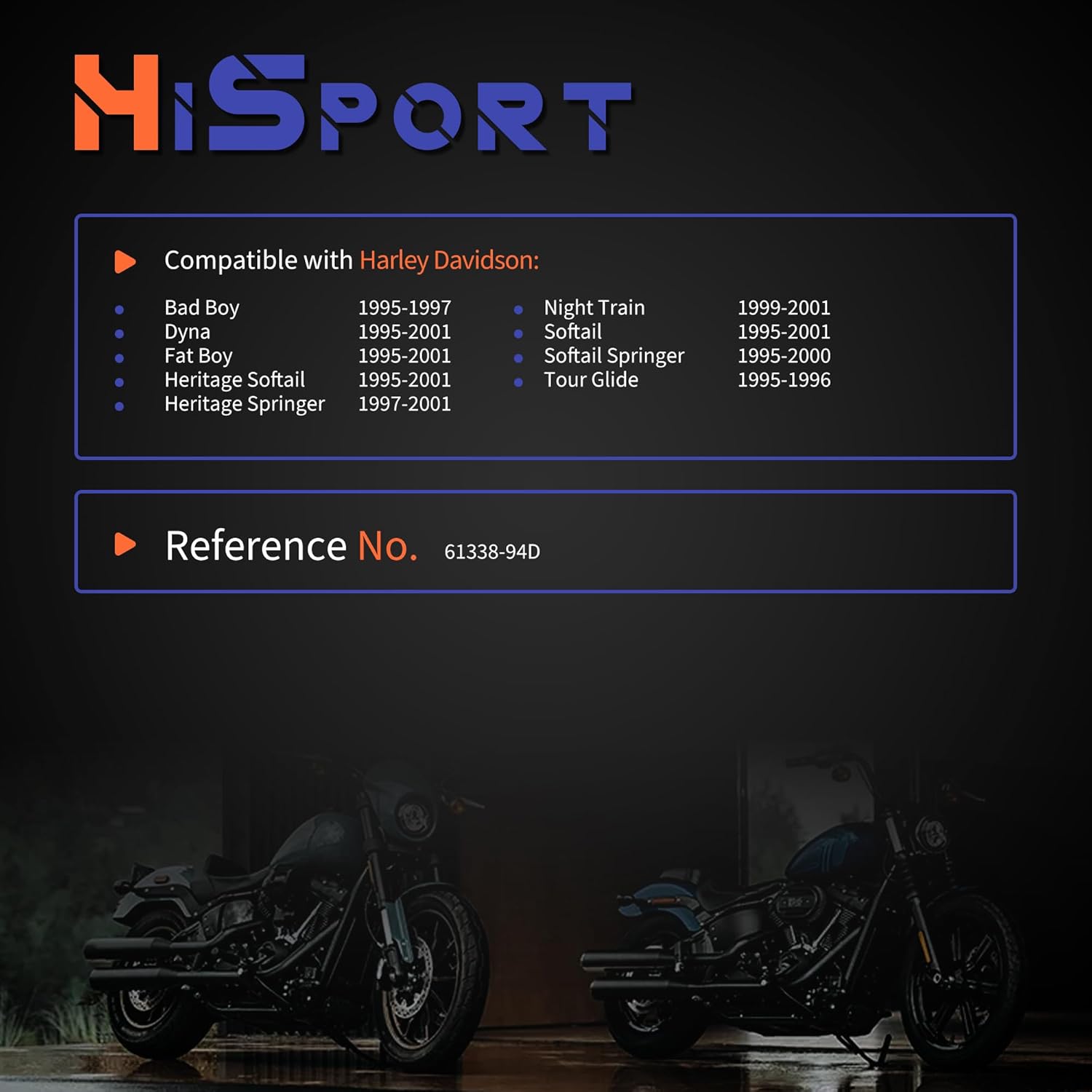 HiSport 61338-94D Fuel Valve Petcock with Male Thread - Compatible with Harley Davidson Bad Boy Dyna Fat Boy Heritage Softail Heritage Springer Night Train Softail Softail Springer Tour Glide