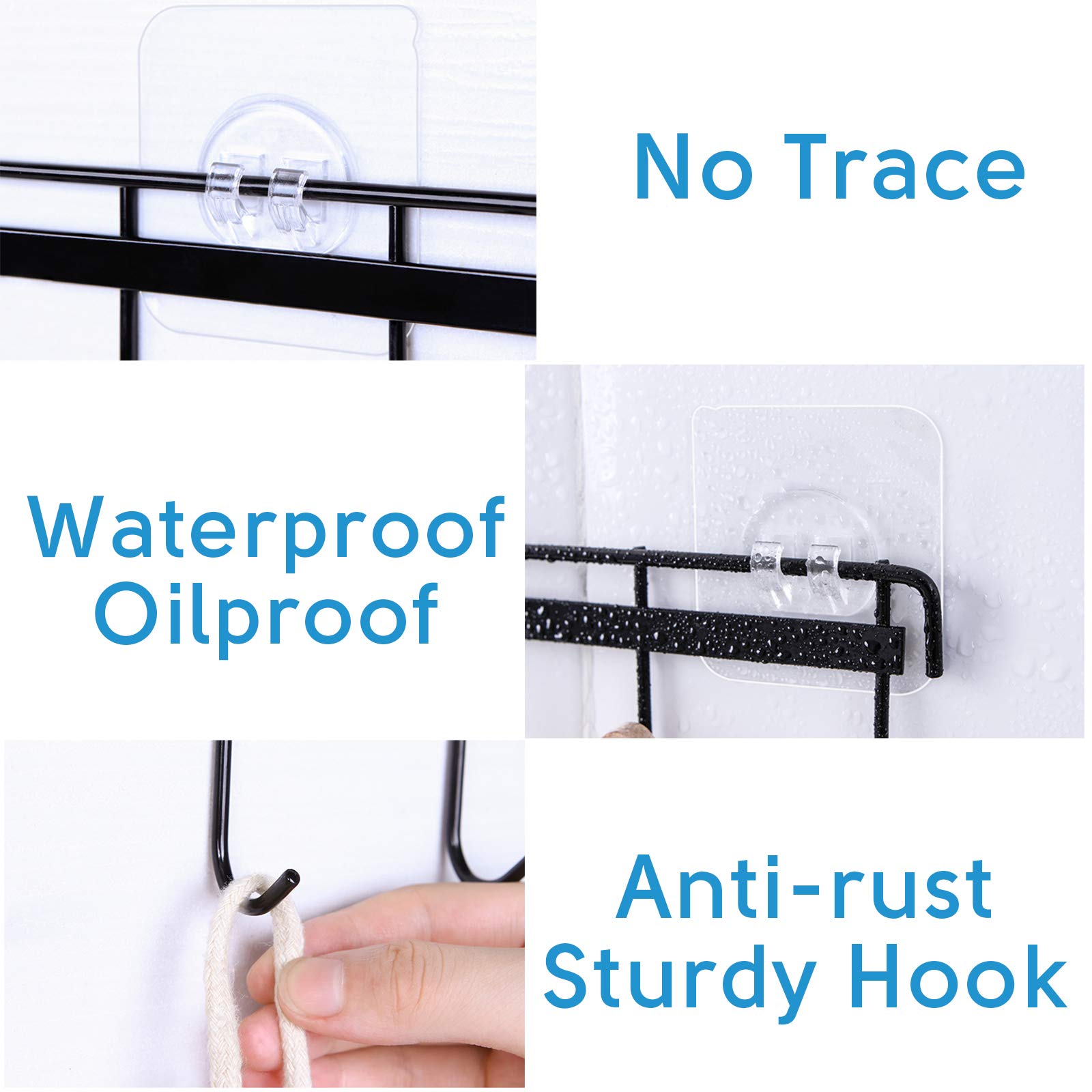Kitchen Utensil Hooks - Wall Mounted Stainless Steel -4