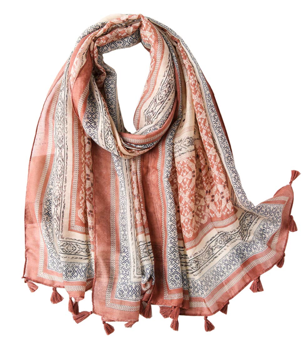 FAIRYGATE Scarfs for Women Lightweight Ladies Scarves Lightweight Clearance Shawls and Wraps Elegant Colourful Print Tassel Scarf Scarfs for Women Sale Shawl Shawls for Weddings 18226