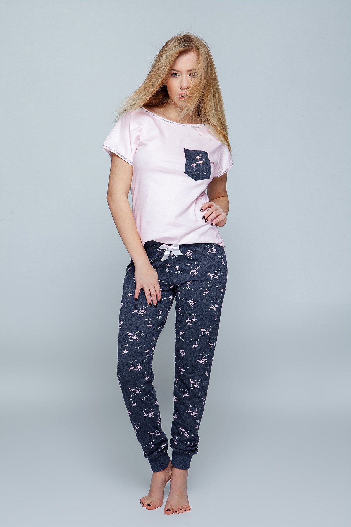 S& SENSIS Pigiama Donna Lungo in Cotone. Made in EU.