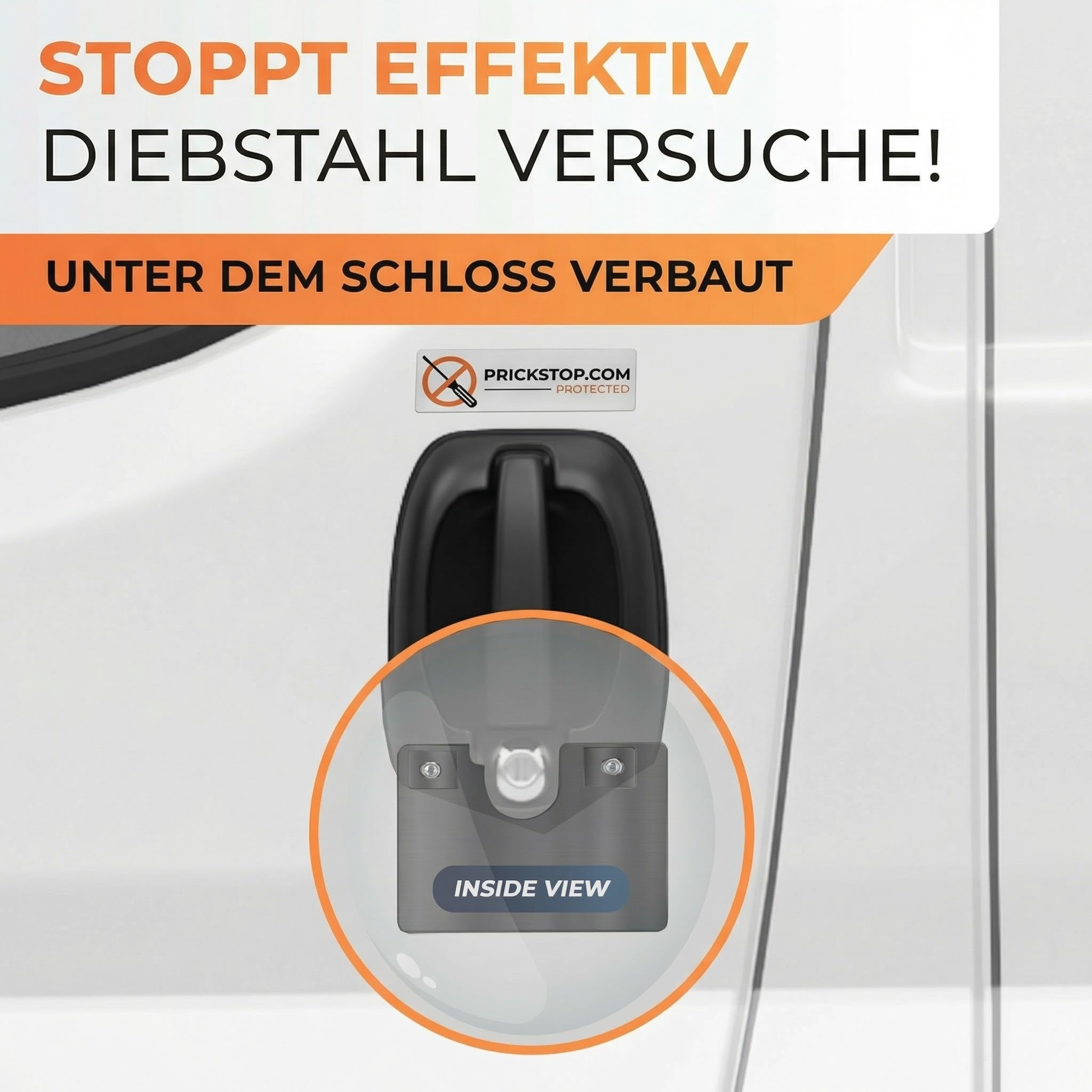 Serratura per portiera posteriore e protezione antifurto Prick Stop per Fiat Ducato, Peugeot Boxer, Citroen Jumper H1, H2, H3, accessori per camper (con piolo pieghevole) (Prickstop portiera