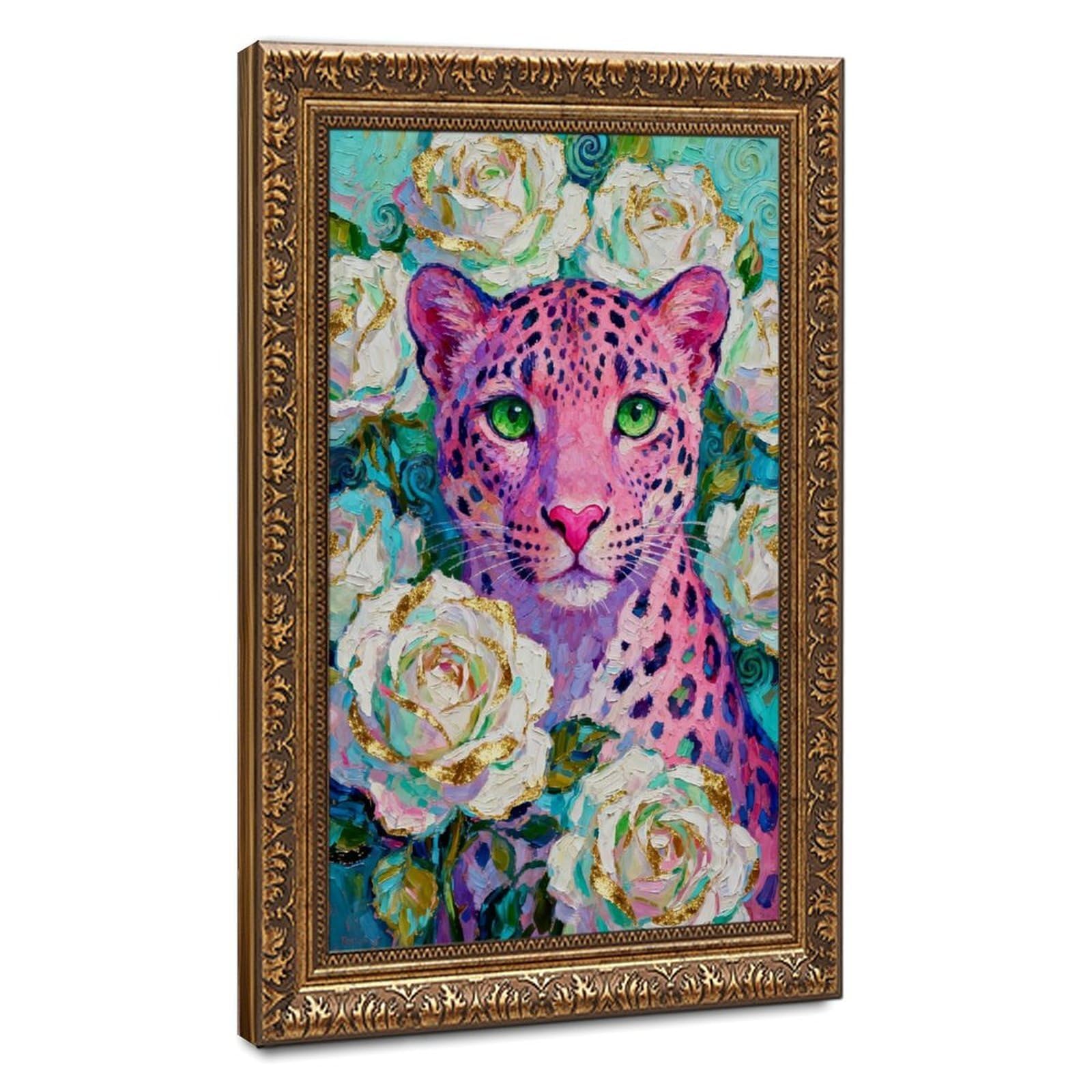 Bareronor Animal Portrait Leopard Canvas Poster Bedroom Decor Landscape Office Room Decor Gift 24" L X 36" W