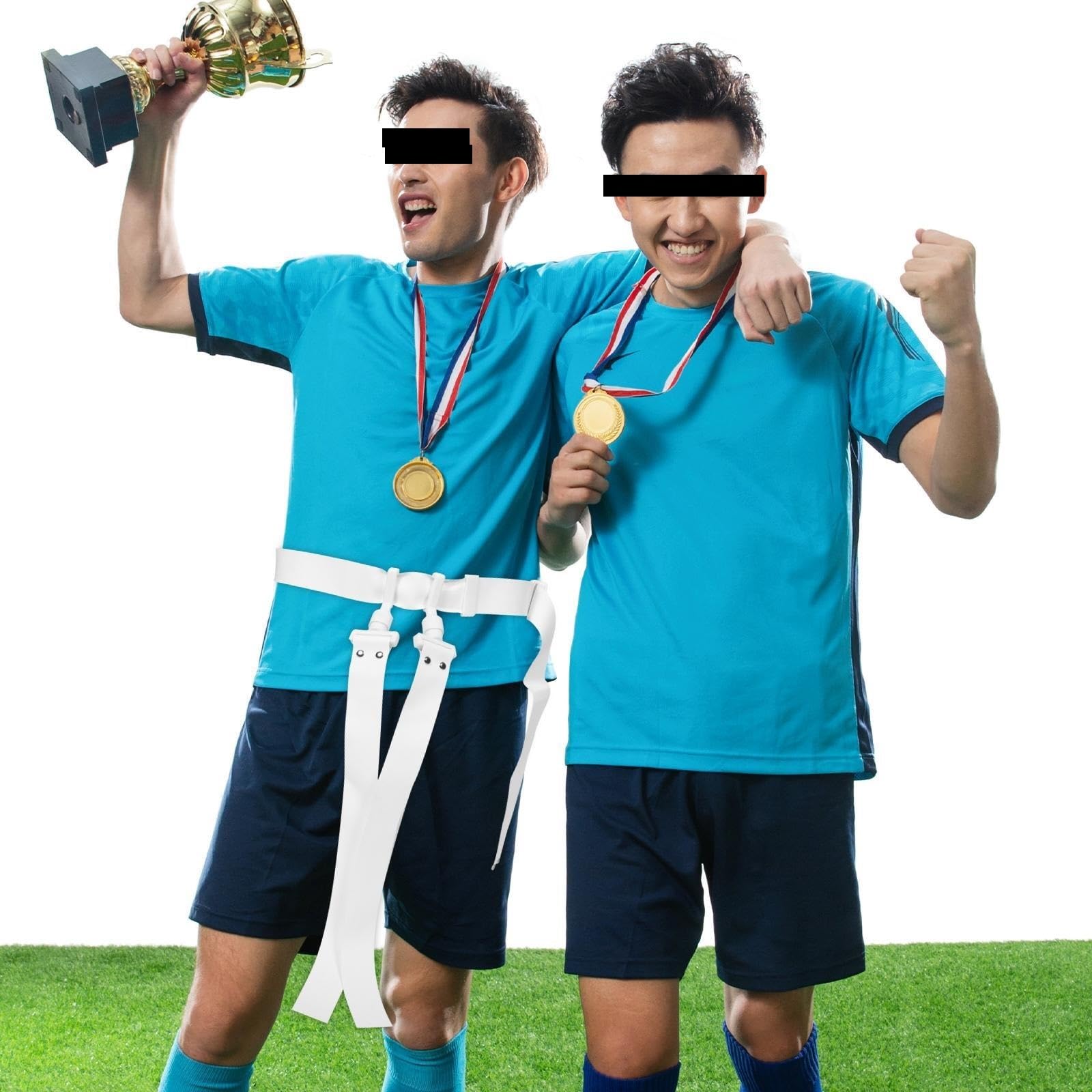 2pcs Football Waist Flags Buckle Belt For PE Sports Accessories Adjustable Team Rugby Soccer Belts Air para Adultos