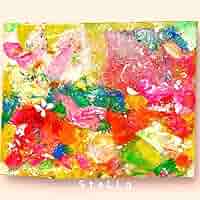 絵画　油絵　原画　抽象画 北欧　アート　ポップ　カラフル　パステルカラー　F8 絵画 油絵 原画 抽象画 北欧 桜 パステルカラー アート