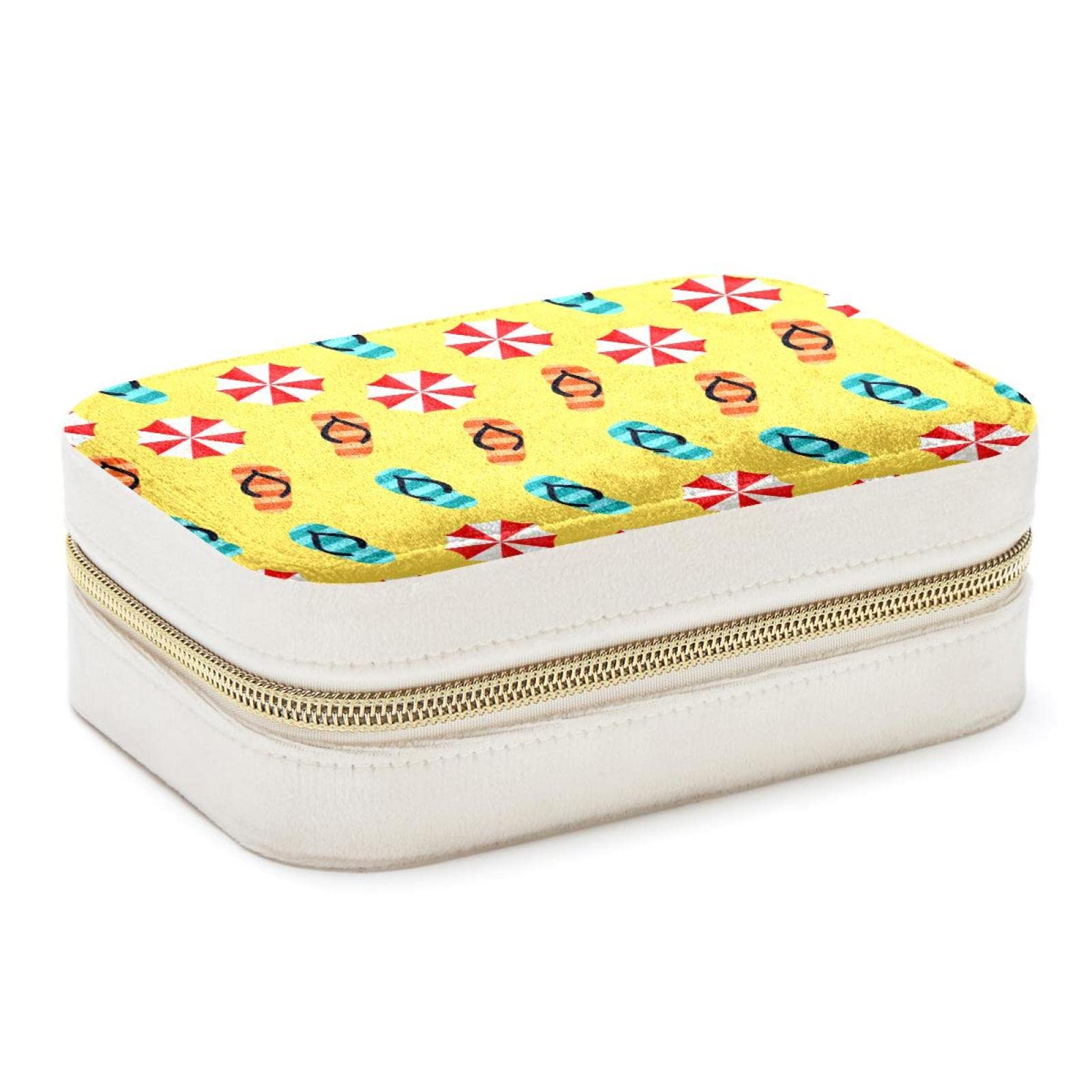 Boîte à bijoux jaune d'été pour voyage et rangement bagues