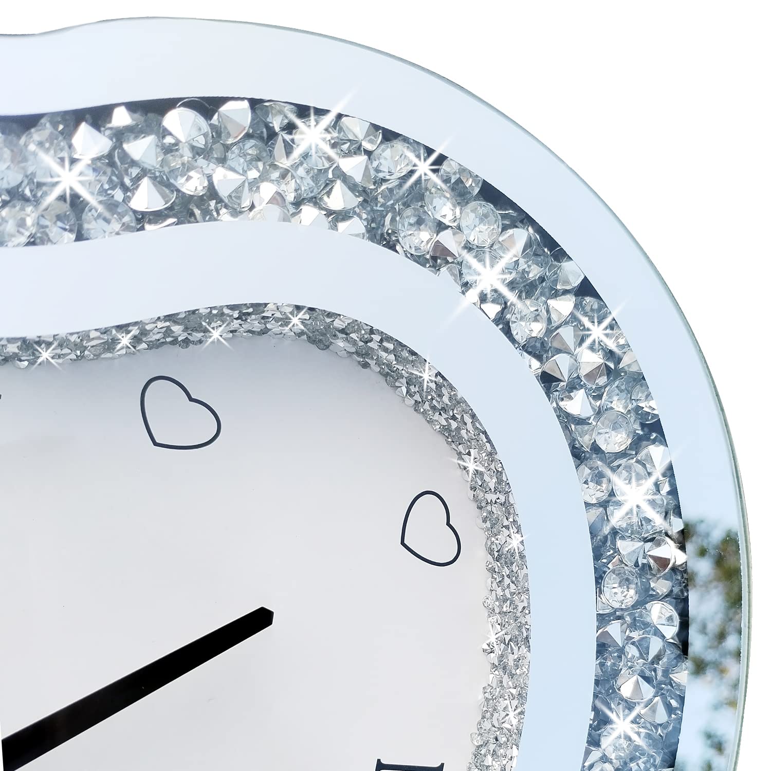 HEART H クラシック掛時計 Amazon.co.jp: XIHACTY 壁掛け時計、ハート型ミラー壁掛け時計