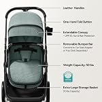 Mompush Wiz Poussette 2 en 1 avec mode Pramette pour nourrisson, Pliage à une main, Poussette convertible de nouveau-né à tout-petit avec siège réversible et grand auvent UPF 50+