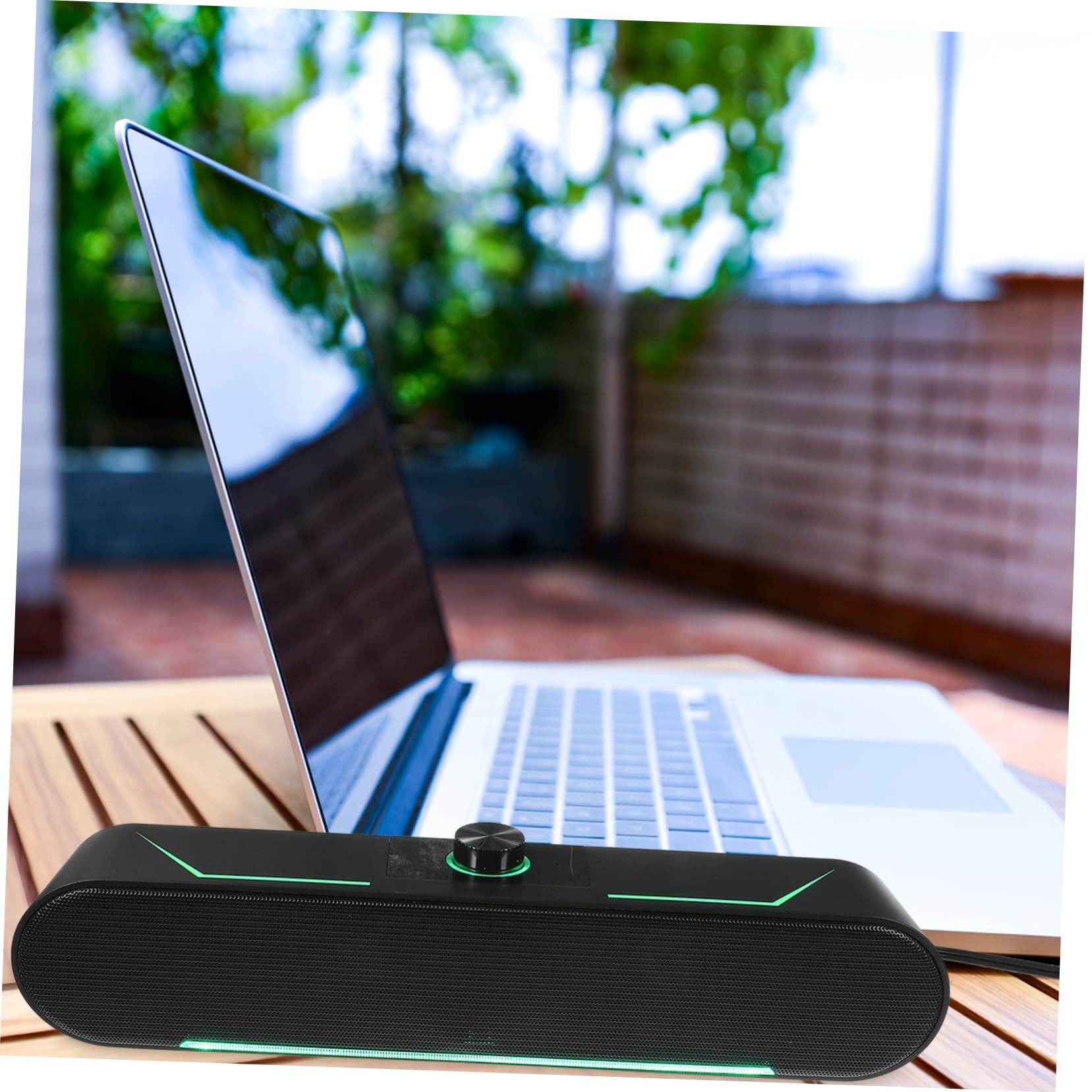 SHINEOFI Soundbar da Tavolo per Smartphone e Tablet, Altoparlante per Computer in Plastica Nera, Design Verticale Compatto Audio Stabile per Casa e Desktop