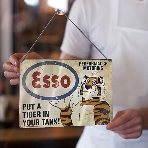 Miniatura 9 de GCOCL Esso - Letrero decorativo de metal con texto en inglés Put a Tiger in Your Tank, para bar, pub, garaje, hotel, 8 x 12 pulgadas