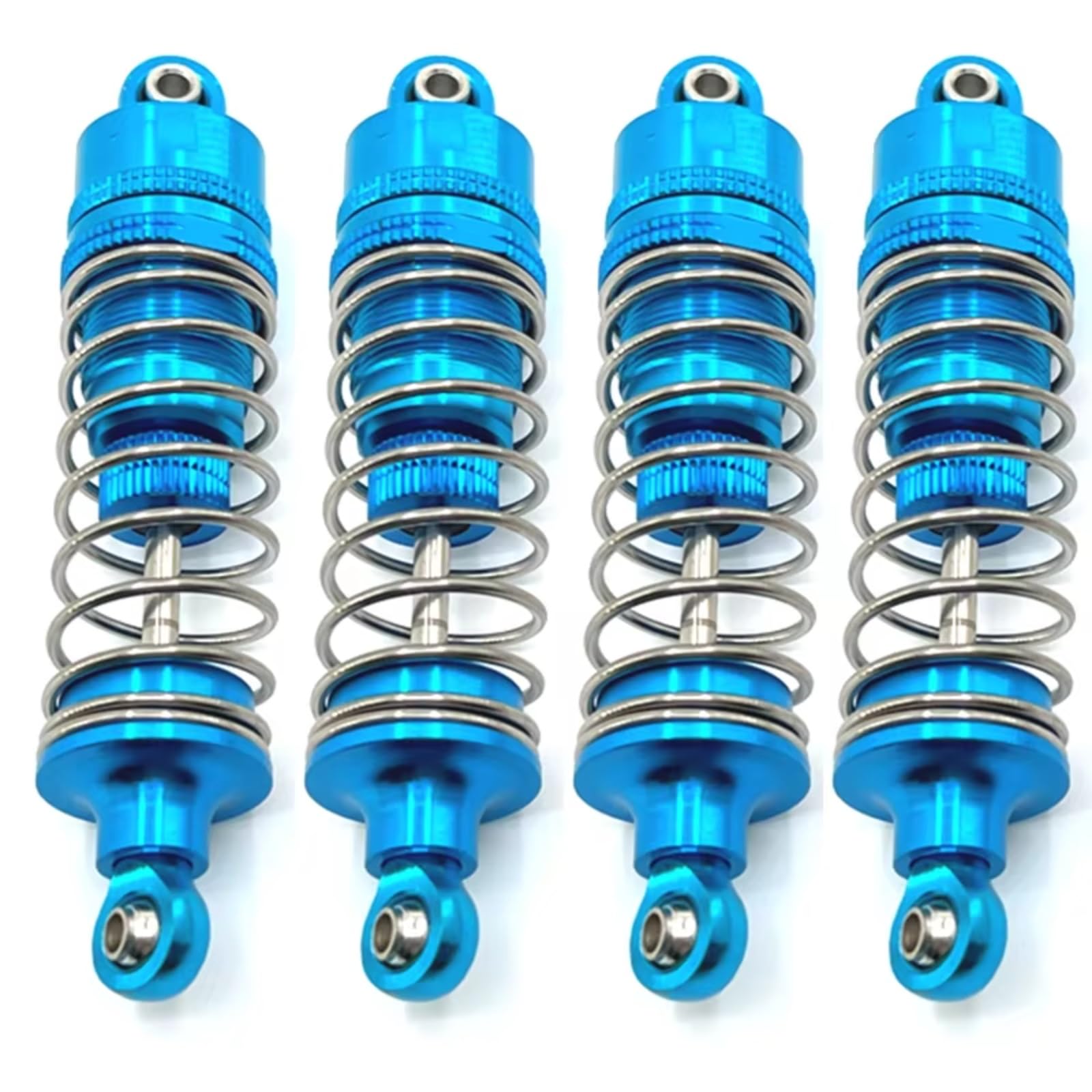 Do WLtoys 104016 104018 1/10 RC samochód hydrauliczny zewnętrzny amortyzator sprężynowy, części metalowe, ulepszenie i modyfikacja, zestaw amortyzatorów RC (SKY BLUE)
