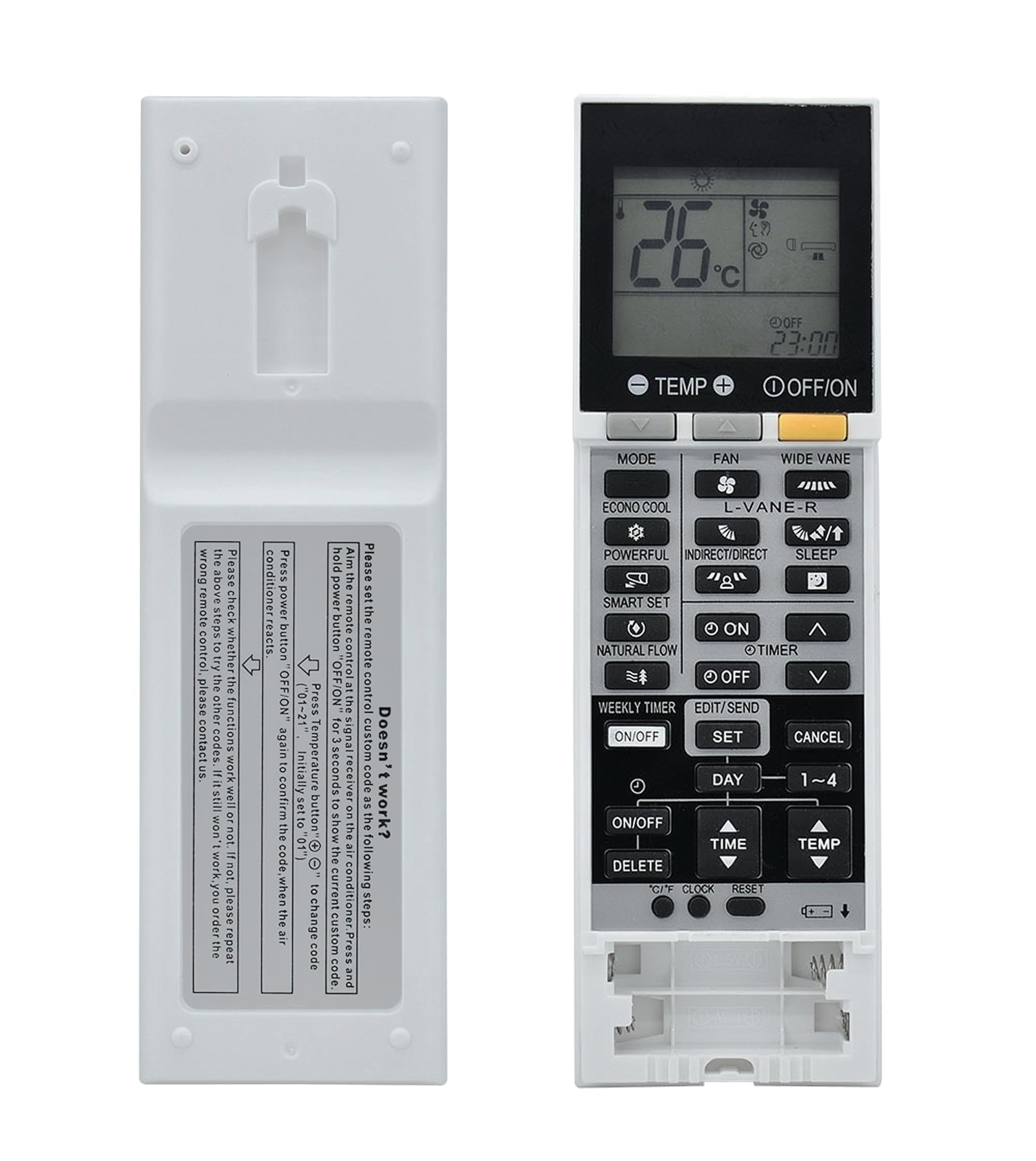 hotsmtbang交換用のリモート・コントロールDuctless da1215-h1?da1815-h2?da2415-h2?ACエアコン n5ksbvb DA2415-H2