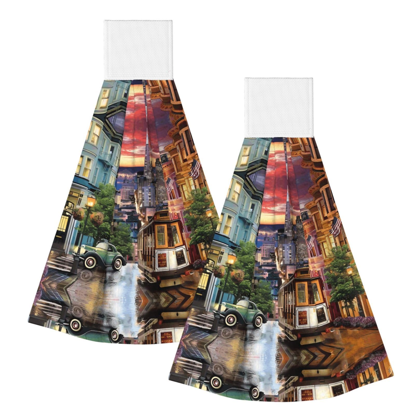 ZQYTGFDC san francisco Highly Absorbent Dish Towels Soft Coral Fleece Wipe