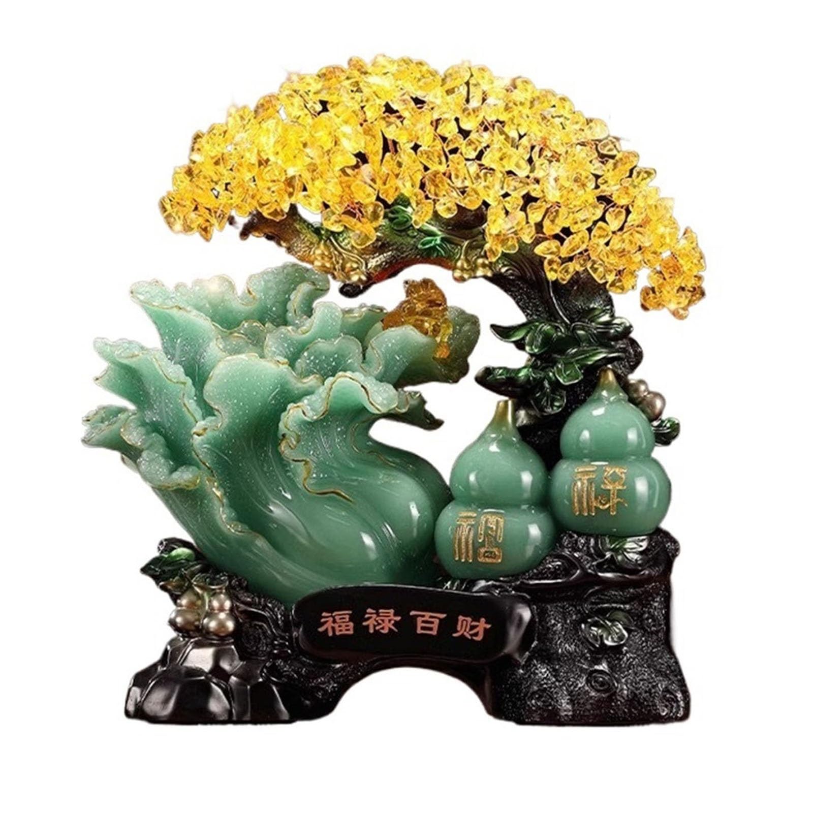 Home Decor Feng Shui Crystal Money Tree Decoration - Fortune for Wealth and Prosperity, Spiritual Ornament Perfect for Home Office Decor Bonsai(Blue)