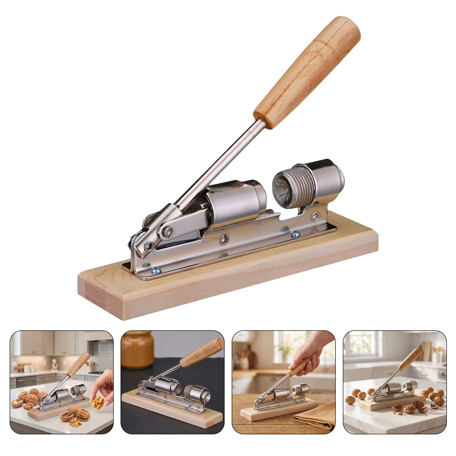 minkissy 2 Pièces Casse-Noix avec Poignée Ergonomique Acier Inoxydable Mécanique Robuste pour Casser Noix Amandes et Noisettes Cuisine Facilement