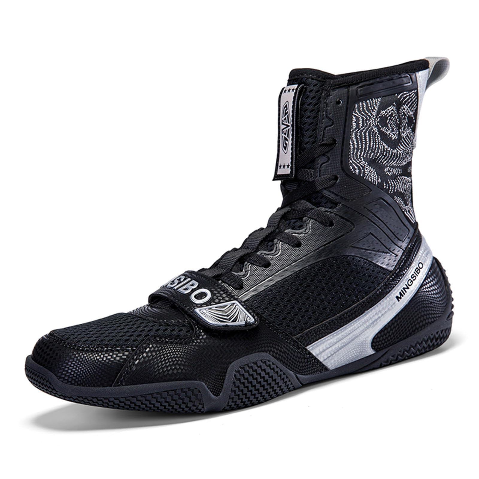 Zapatillas de Boxeo para Hombres y Mujeres, Transpirables, Lucha, Fitness, cómodas, Antideslizantes, para Culturismo y competiciones,Negro,38 EU