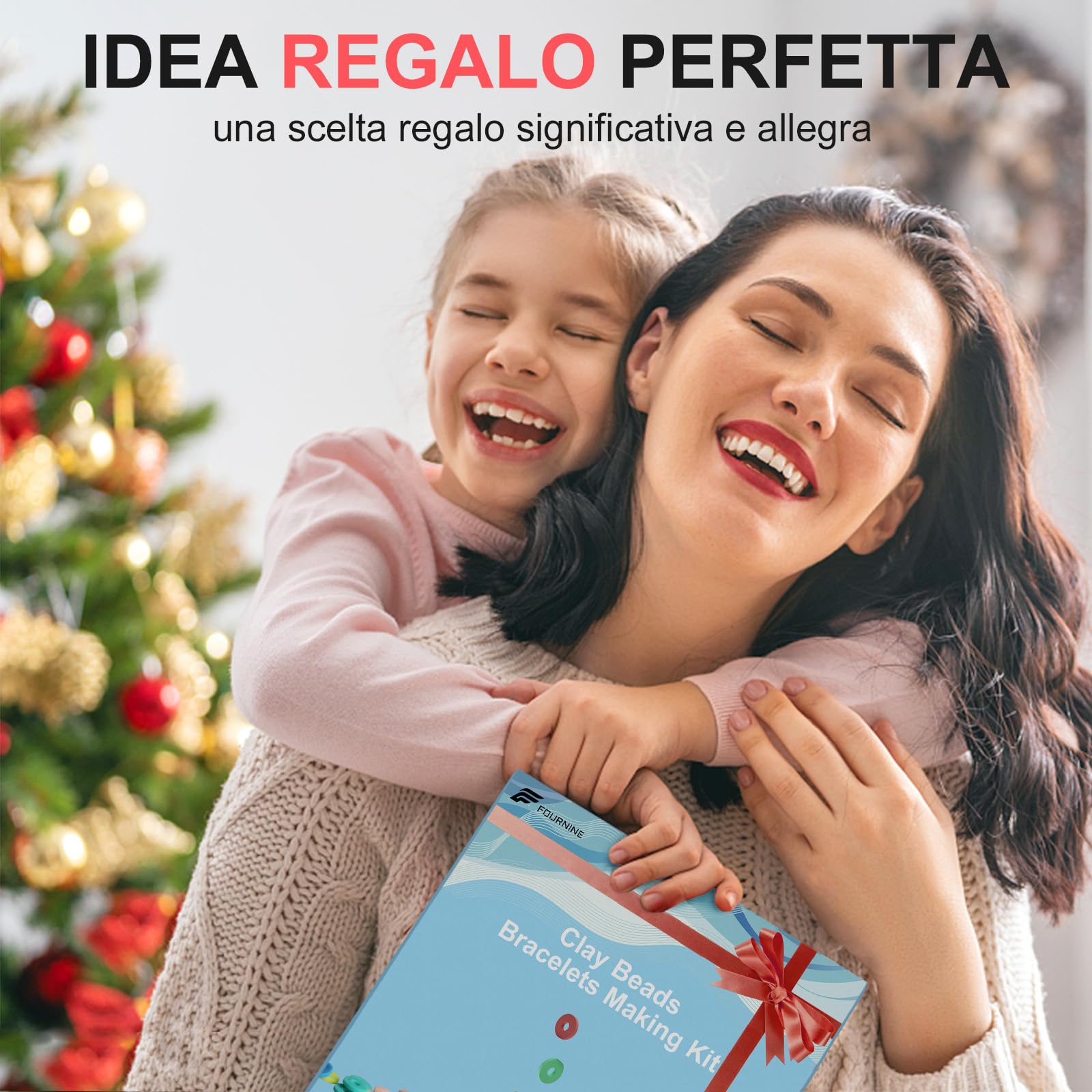 Fournine 5300 Pezzi Perline per Braccialetti, Perline Argilla per Collane, Bigiotteria, Ciondoli per Bambini Adulti, Set Braccialetti Bambina Fai Da Te
