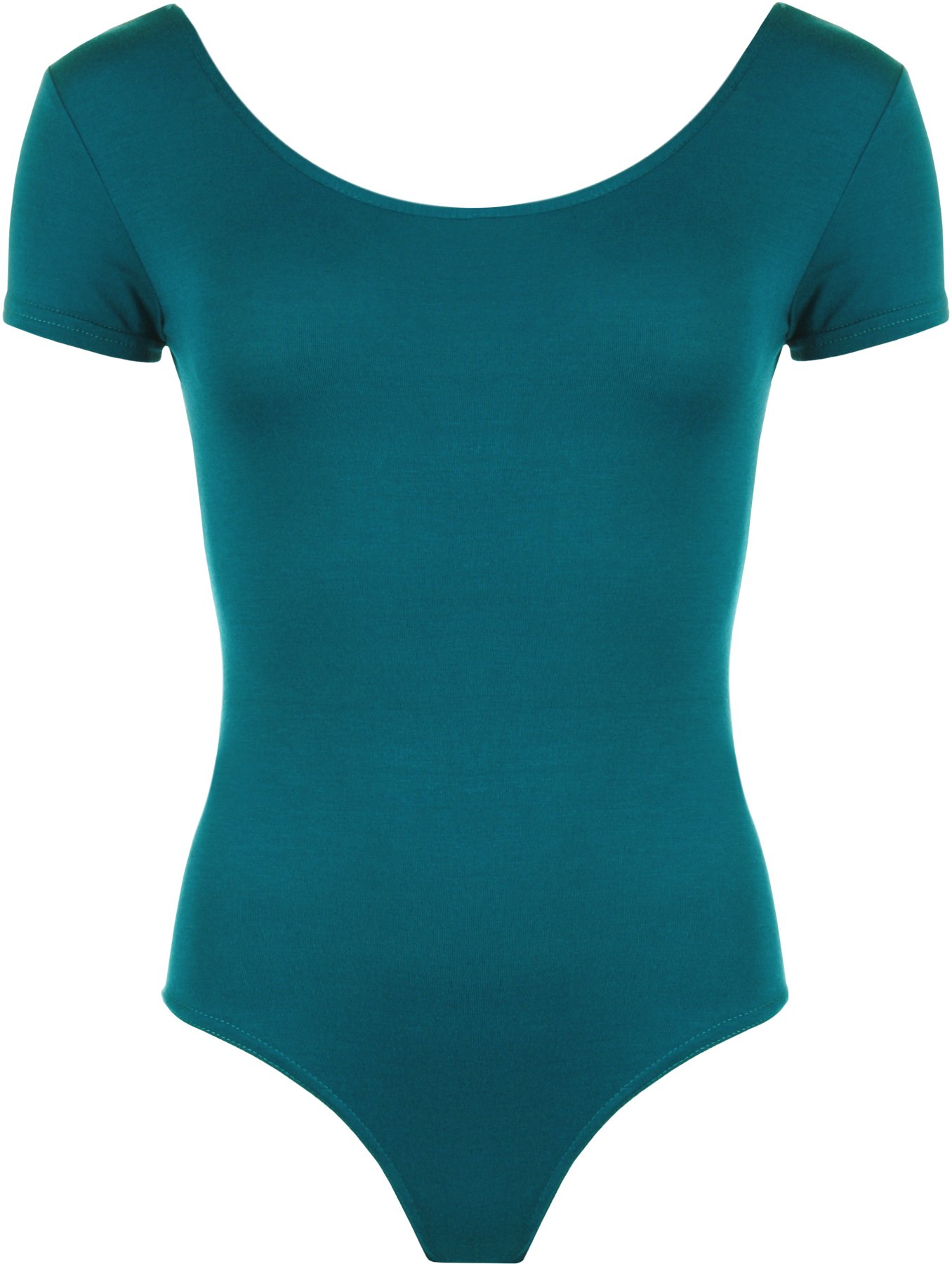Wearall Women's Teal Stretch Bodysuit Top Leotard - 8/10