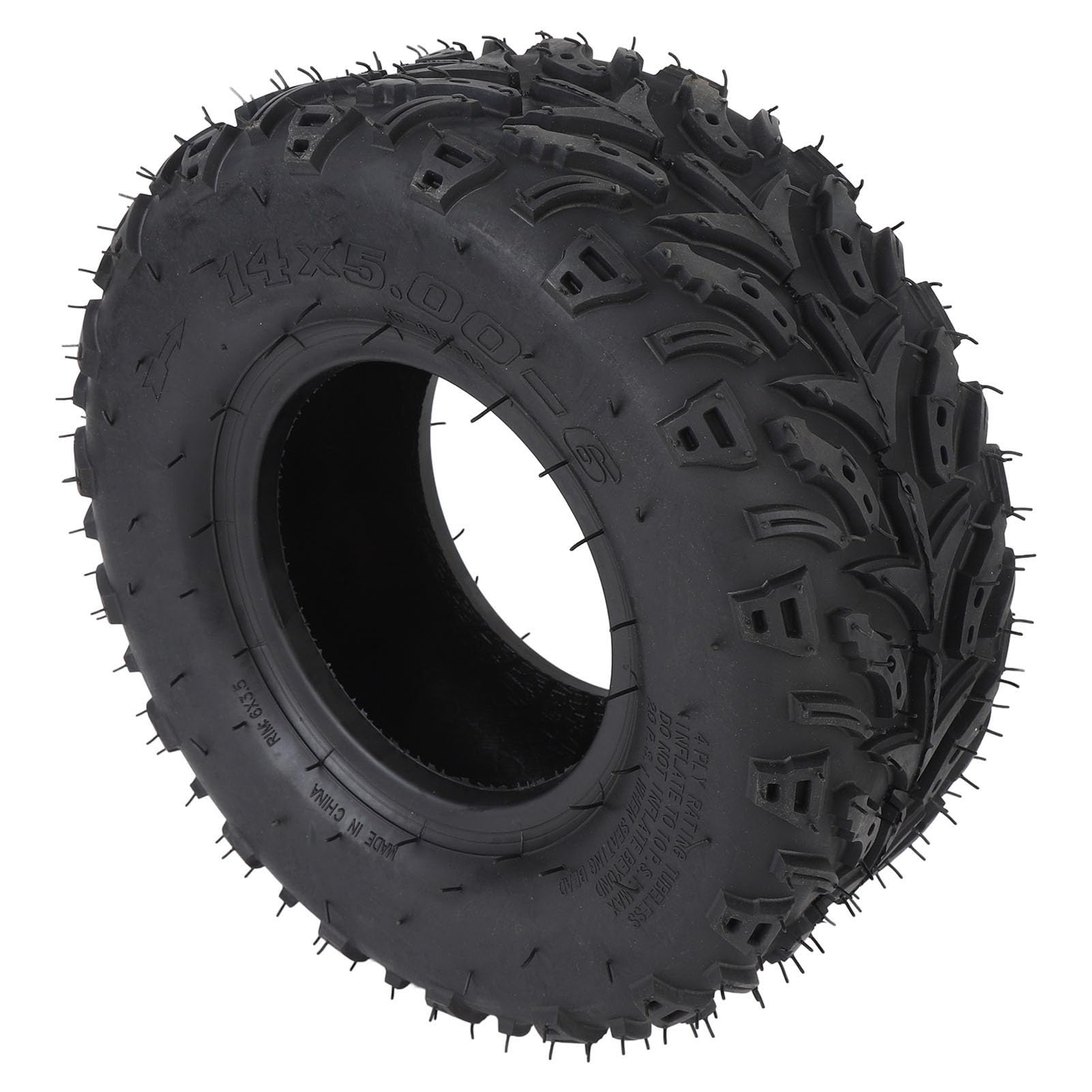 14x5.00-6 Pneumatico per Ruota, Pneumatico in Gomma Tubeless per Aspirazione, Robusto ATV Quad Off Road Go Kart Carrello da Mini Bici Pneumatico per Ruota Anteriore con Cerchio