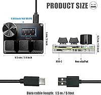 Vista 3 de SayoDevice O3C Teclado OSU con Interruptores Hall de Disparo Rápido Interruptores Lineales Magnéticos con Perilla y Pantalla, Copiar Pegar, Acceso