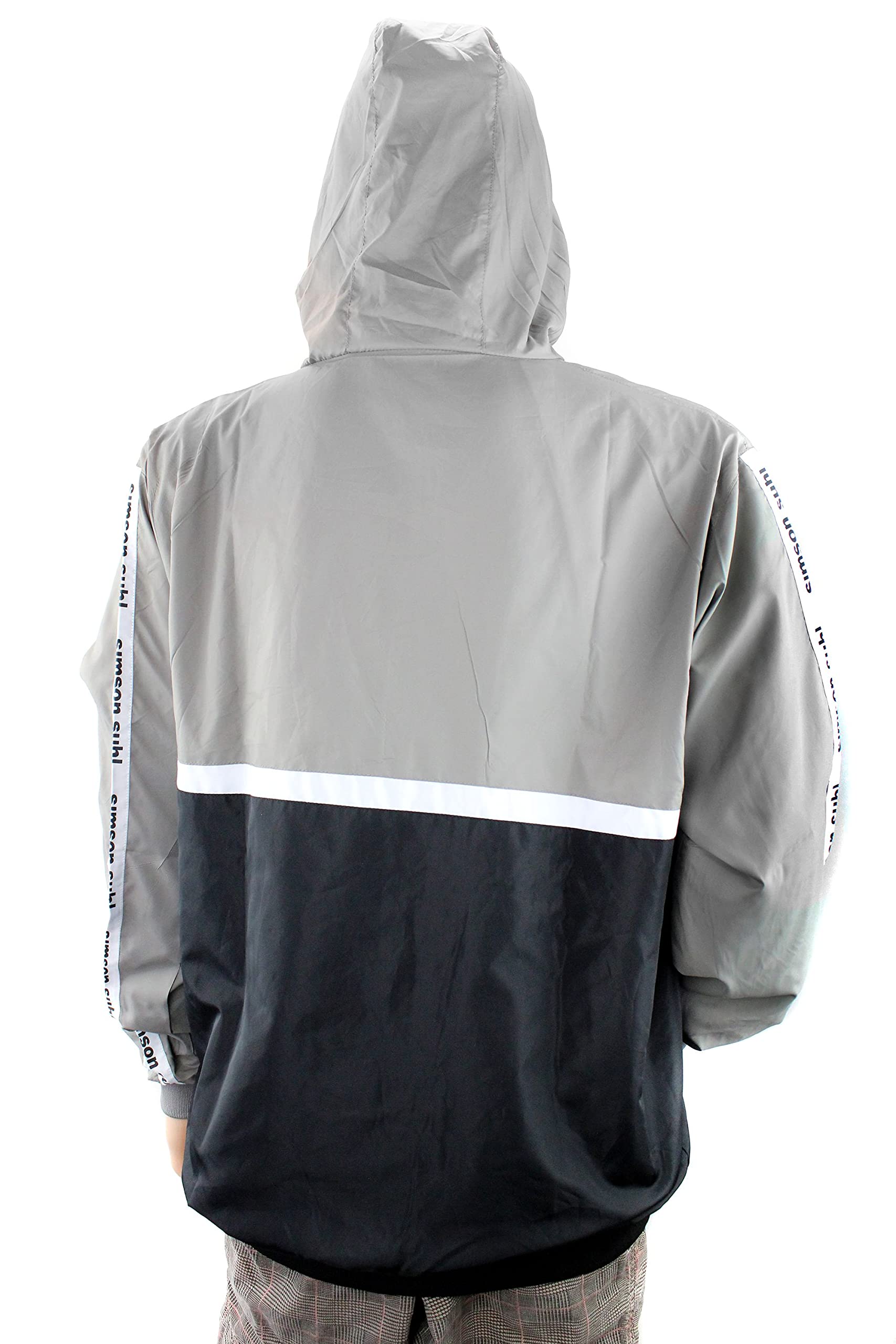 MZA Jacke Windbreaker Simson Suhl, Logo auf Ärmeln und Brust, Kapuze, Farben grau, schwarz und weiß, Größen XS-XXXL, Größe:M