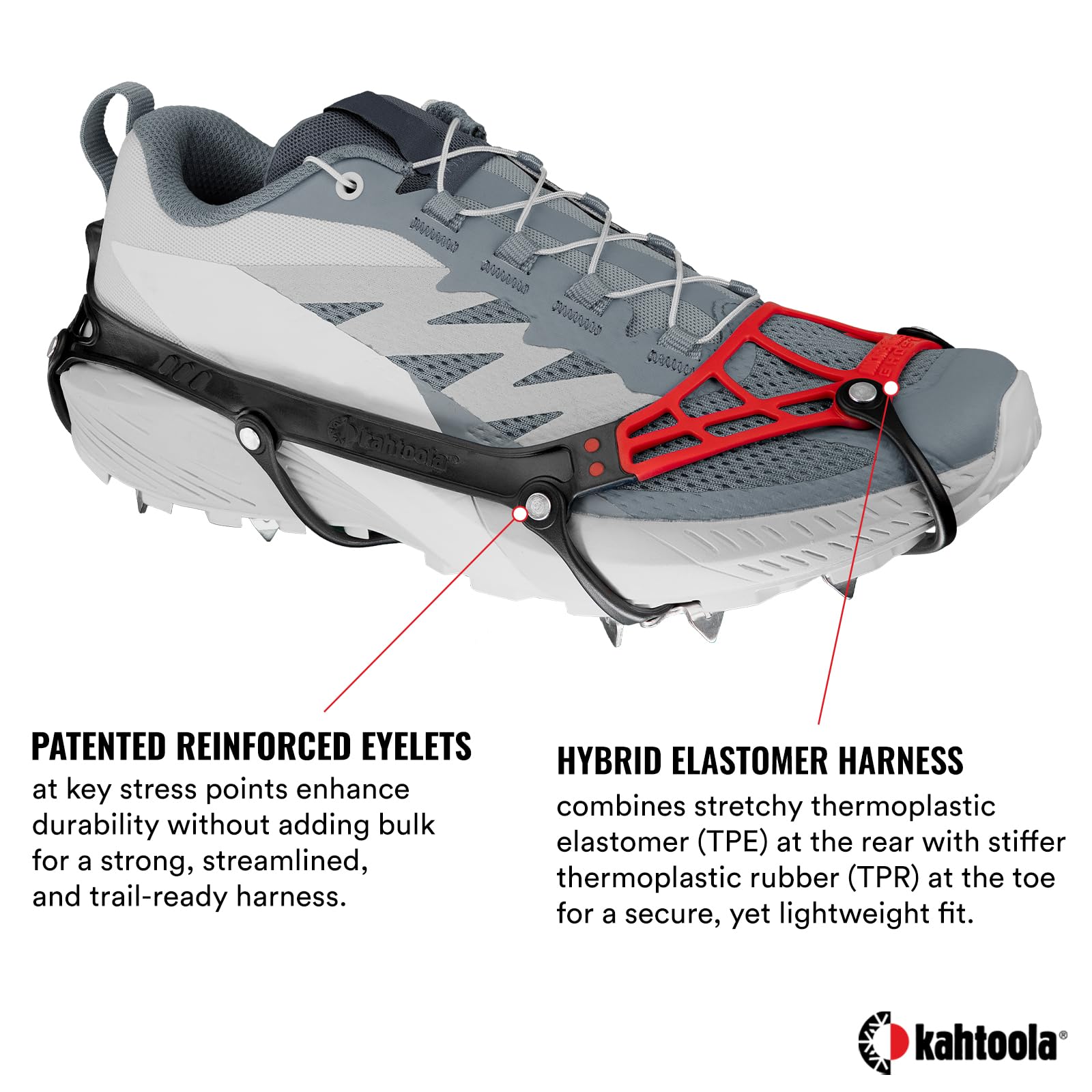 Kahtoola MICROspikes Ghost Chaussures d'hiver à Traction Ultra légères avec 12 Pointes pour la Course à Pied, la randonnée et la Marche sur Terrain glacé et Mixte