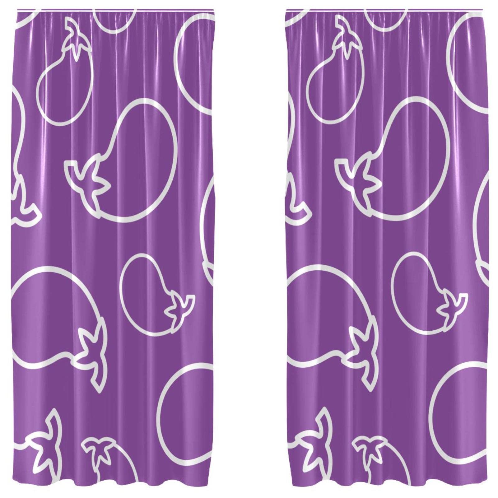 Rideaux occultants violet aubergine 213 cm contre le vis-à-vis