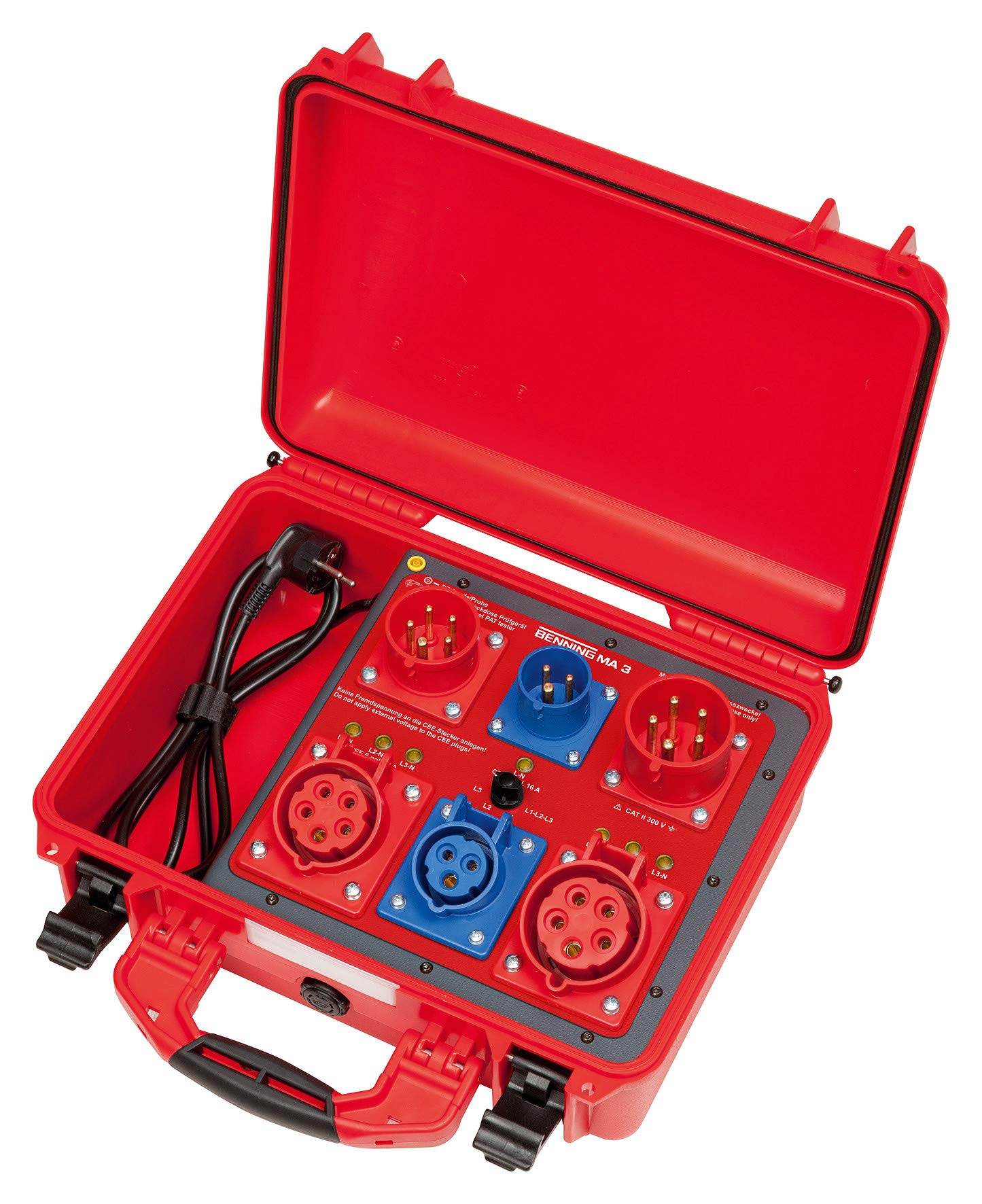 Benning Messadapter CeE-Kupplung 16 A 3polig, CeE-Kupplung 32 A 5polig, CeE-Kupplung 16 A 5polig, CeE-Stecker 16a 3-Polig, CeE-Stecker 16 A 5polig, C