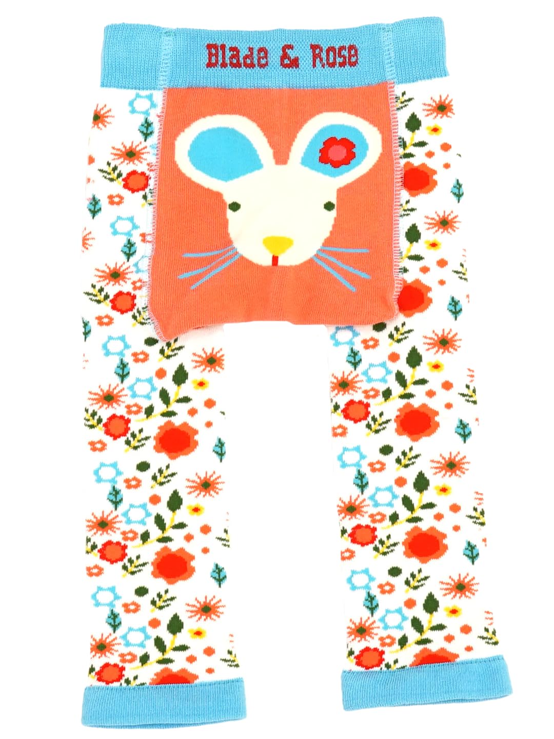 Blade & Rose | Maura The Mouse Leggings | Unisex Clothing for Babies & Toddlers 3-4 Years | Coral/Cream/Light Blue