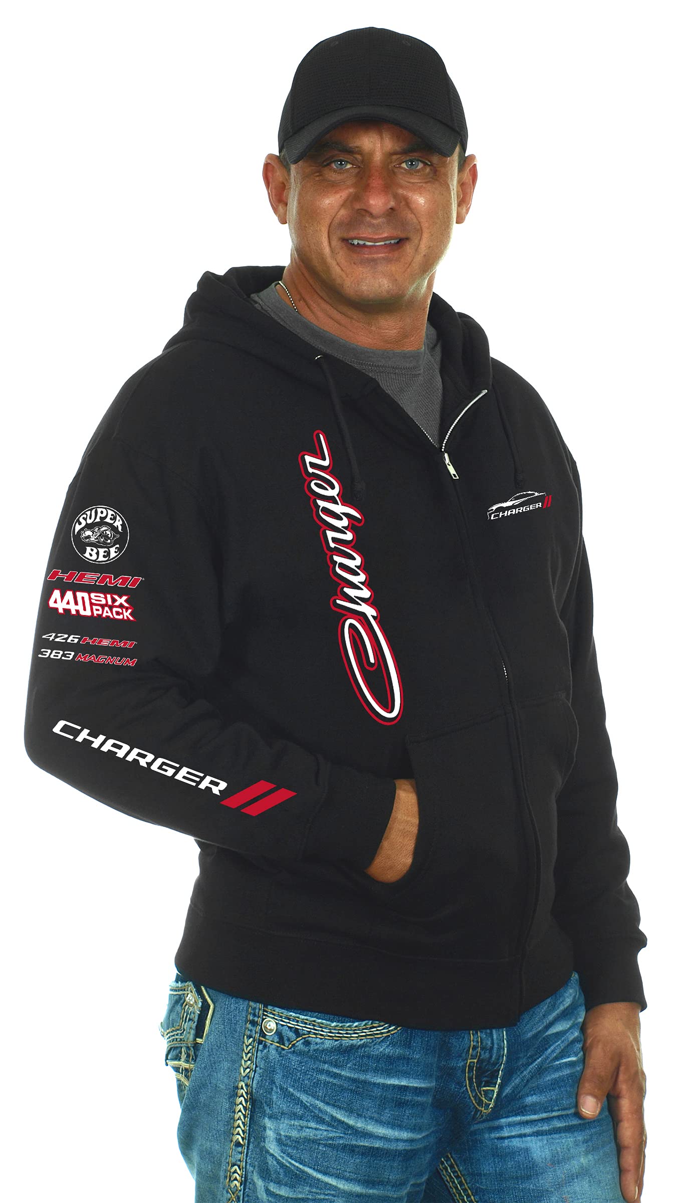 JH DESIGN GROUP Dodge Charger Herren Hoodies - Pullover & Zip Up Sweatshirts in 3 Stilen