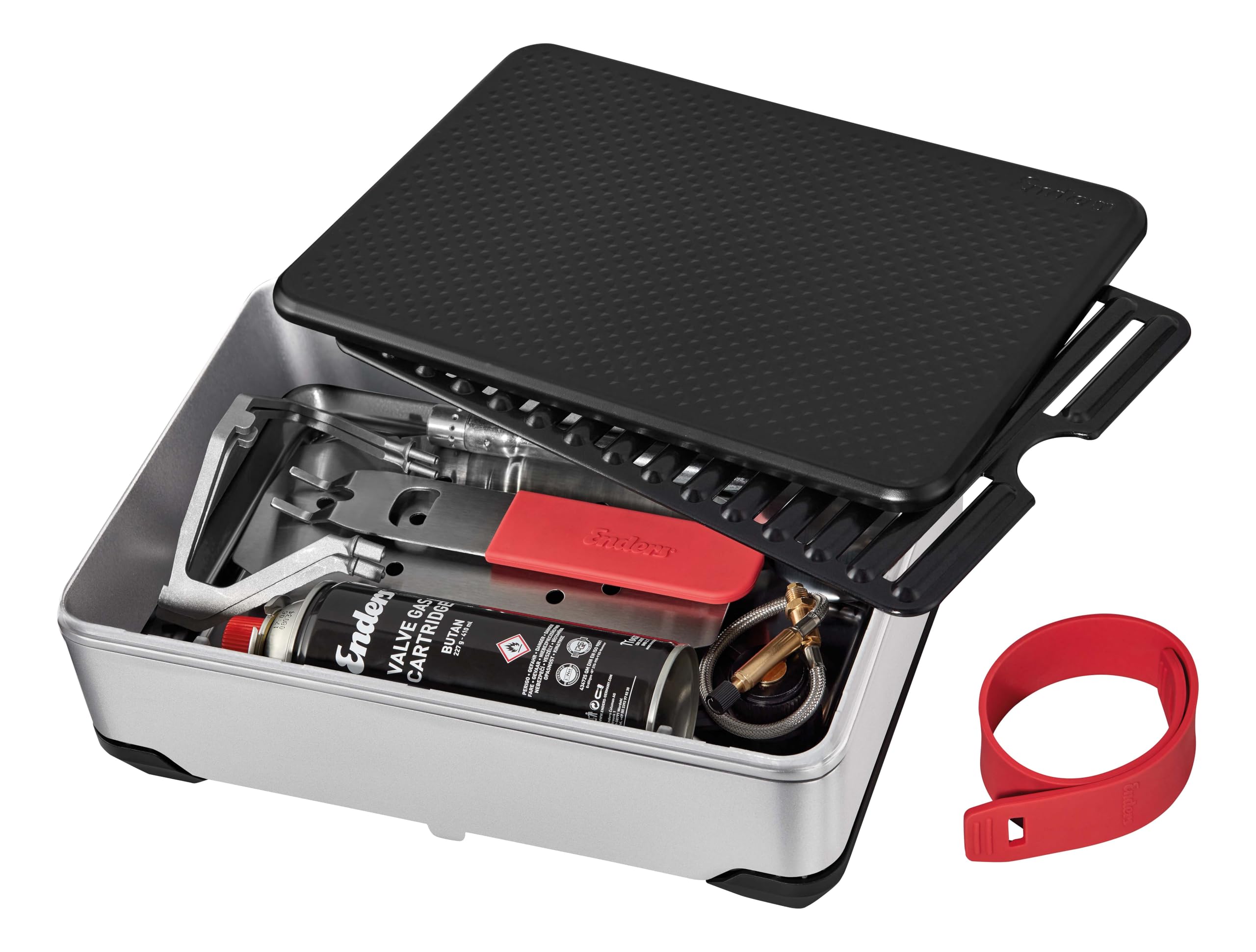 Enders® PACE (Campinggrill), Grill, Kocher, Camping, effizientes Grillen, sicheres Kochen, platzsparend, Edelstahl Topfträger#1840