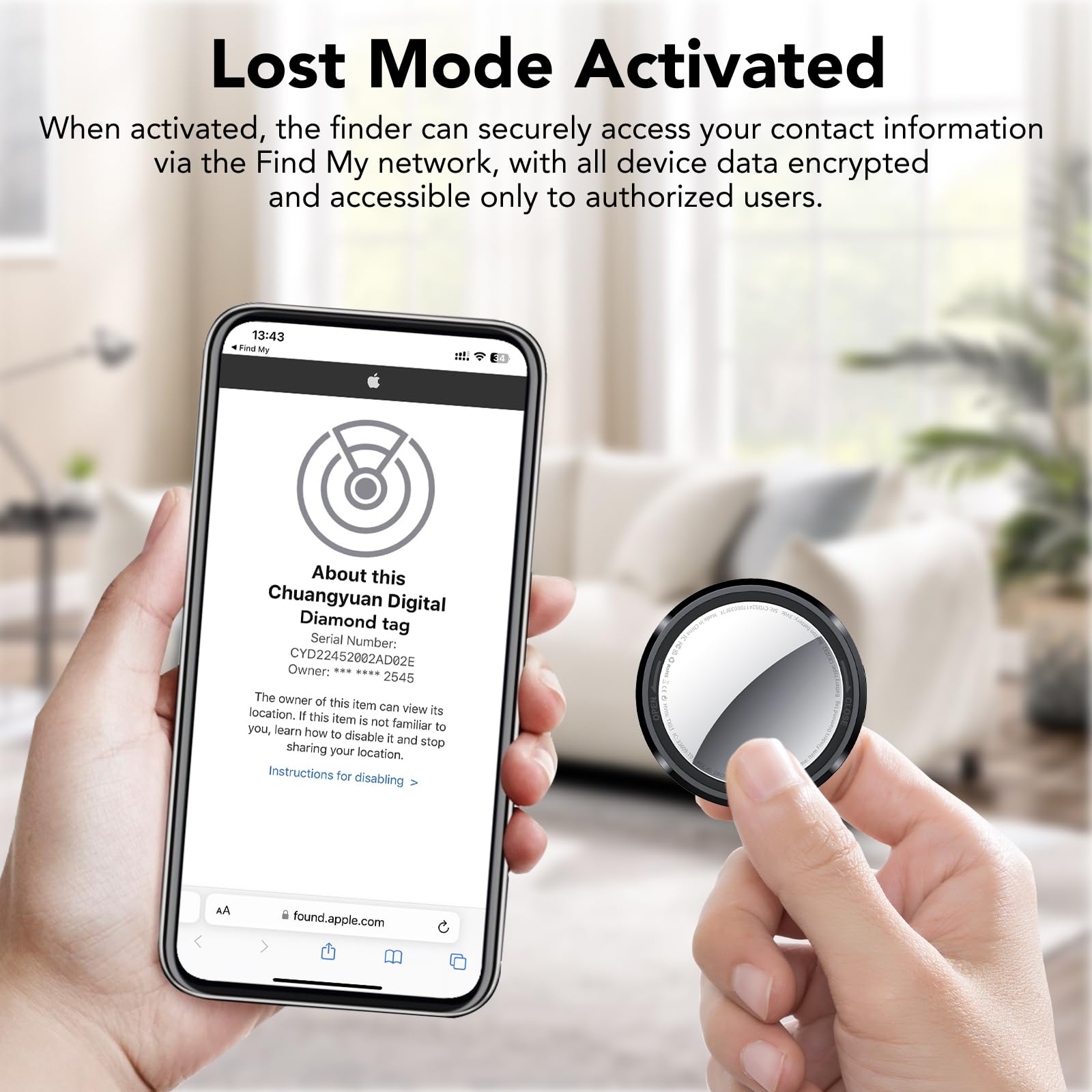 Air Tag Tracker Compatibile con Apple Dov’è (Solo iOS), Trova Oggetti per Gatti/Chiavi/Bagagli/Valigie/Portafogli, Key Finder con Custodia Protettiva