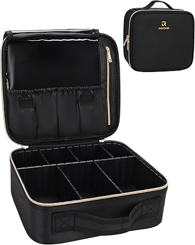 Chomeiu - Estuche de maquillaje profesional para cosméticos, estuche de accesorios, estuche de herramientas (S, negro), Negro, A Small