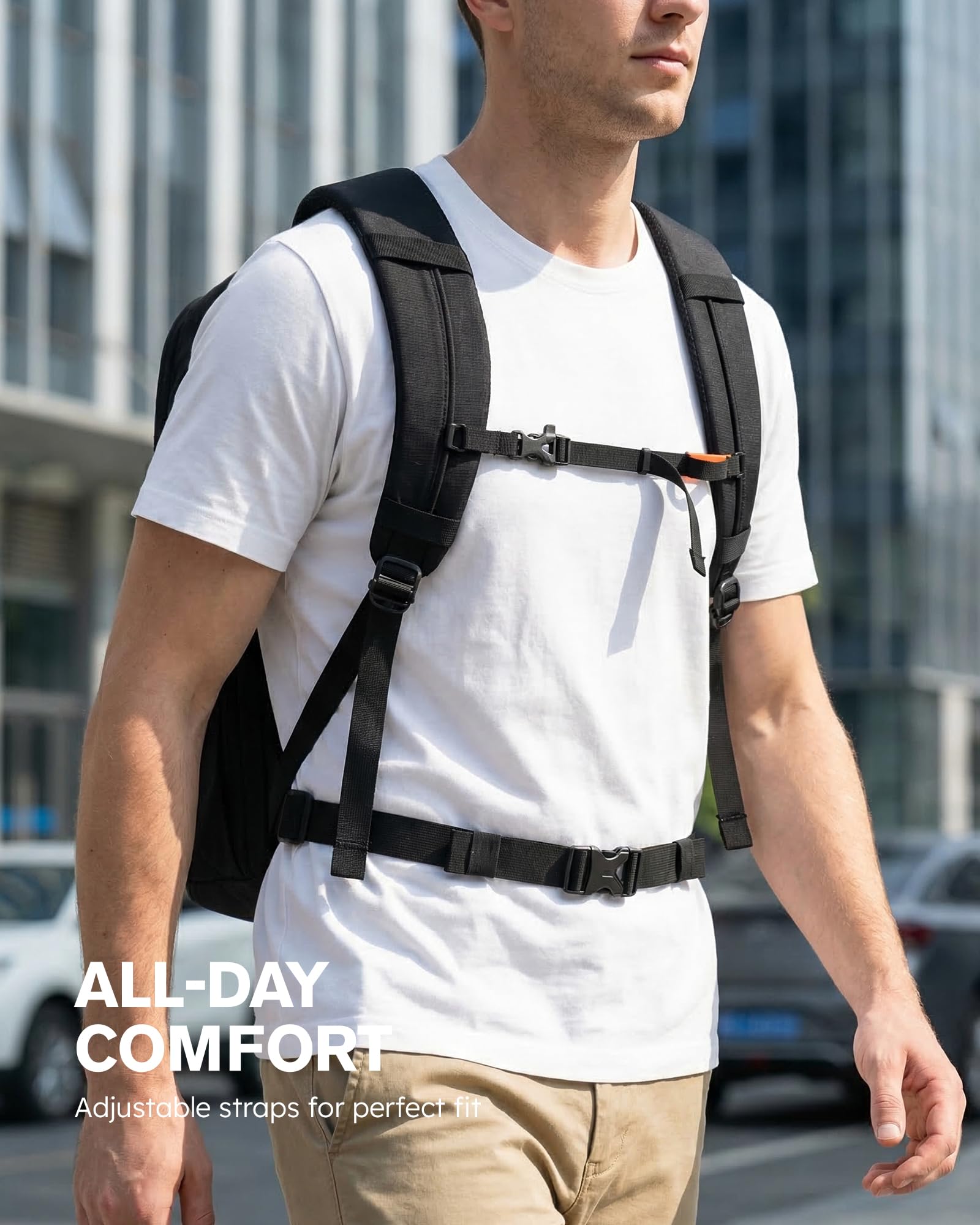 Tolaccea Zaino Porta PC con scomparto EVA per Laptop 15,6″ – Zaino da Viaggio 32L, Zaino Uomo Lavoro e Bagaglio a Mano per Aereo, Resistente all’Acqua e Antifurto, con Tasca Umida e Cerniere YKK