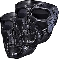 Vista 1 de Máscara de calavera de Airsoft, máscara de cara completa de calavera espeluznante con gafas resistentes a los impactos, suministros para fanáticos
