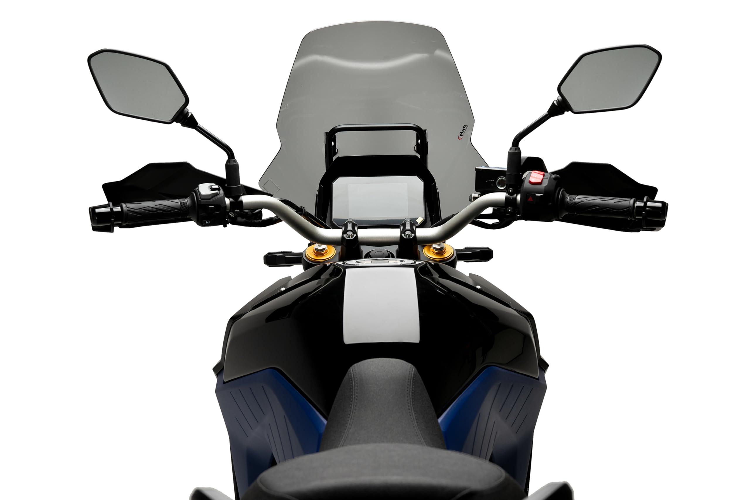 Puig 21652H Cupolino Touring alto e aerodinamico in acrilico CN da 4 mm con profilo arrotondato, zona superiore piatta e deflettori che migliorano la protezione, Fumé