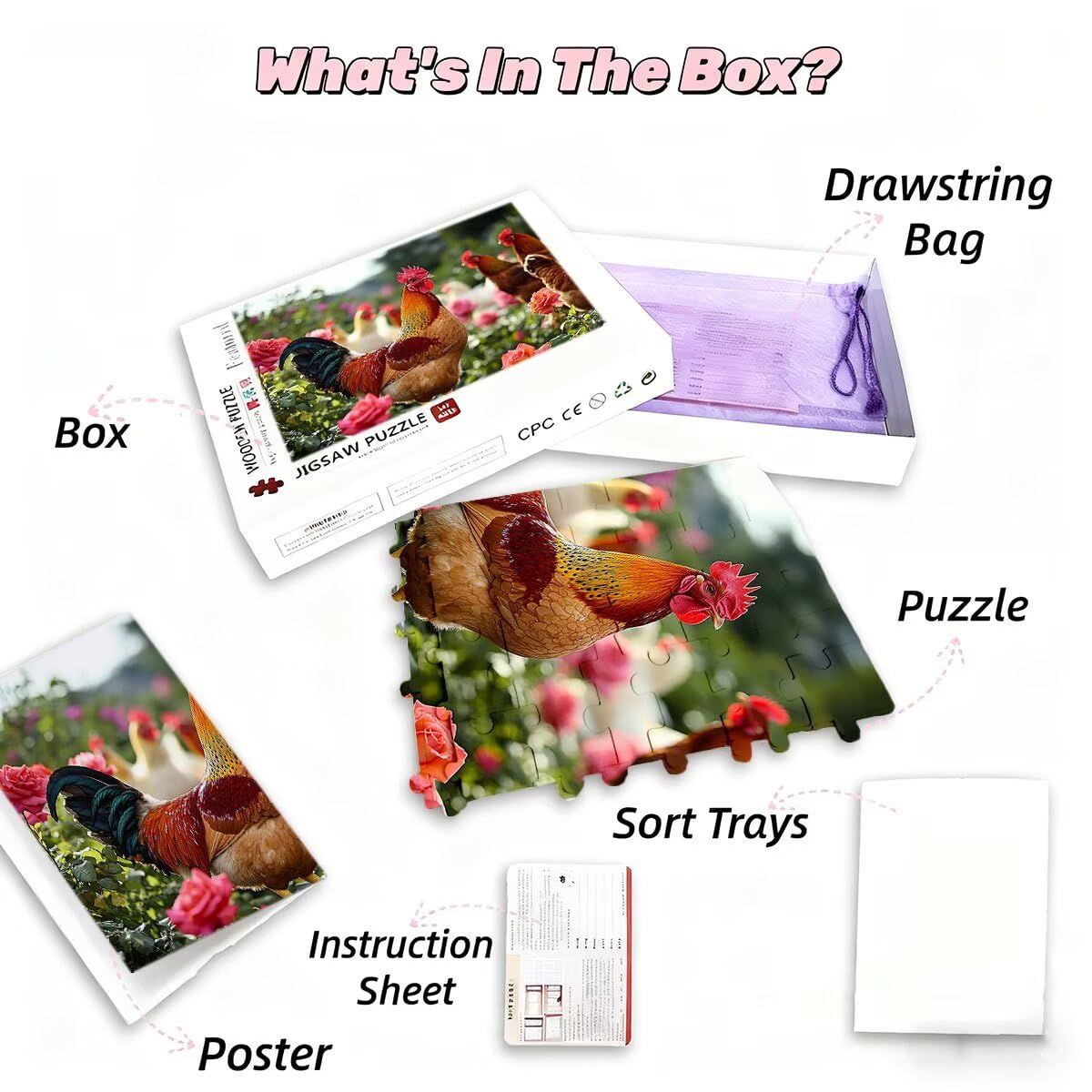 Puzzle 6000 Piezas Adultos Pollo Puzzle para Adultos Animales Rompecabezas Juguetes Educativos Regalos Originales para Mujer Rompecabezas Entretenimiento Creativo Clásico Familia Juego 179x105cm G-92