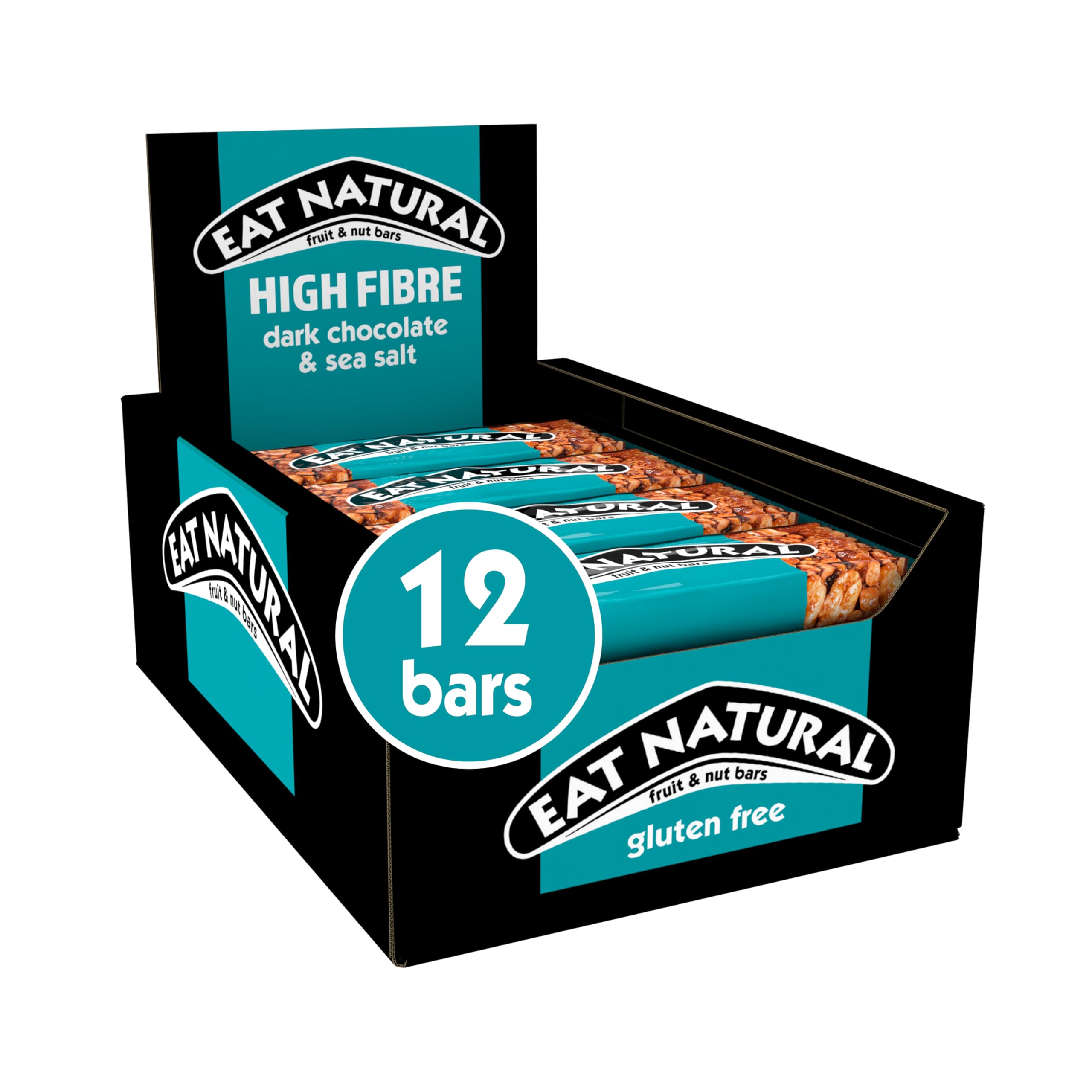 Eat Natural Fruit & Nut Bars, Dark Chocolate with Sea Salt, 12 x 40g