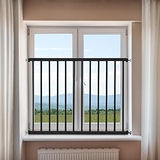 Window Safety Guards for Children,Adjustable 32.9"-35" Wide Window Guards Kids, Child Safety Guard Prevents Accidental Falls(Black, 1 Piece)