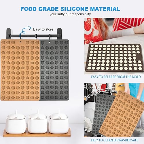 Miniatura 8 de Paquete de 2 mini moldes de silicona de rana, lagarto, caracoles para chocolate, fondant, dulces, galletas, gelatina y concepto de comandos de